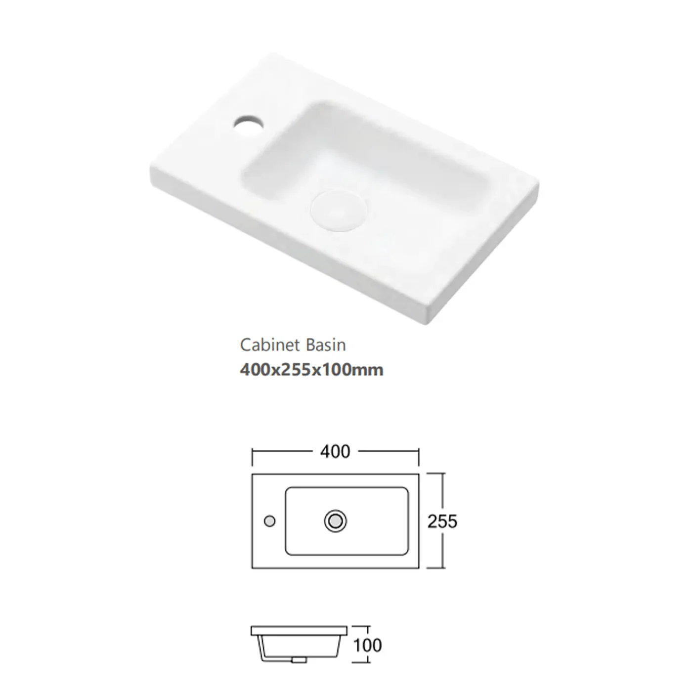 Mini Fluted Compact Vanity 400mm - Image 6