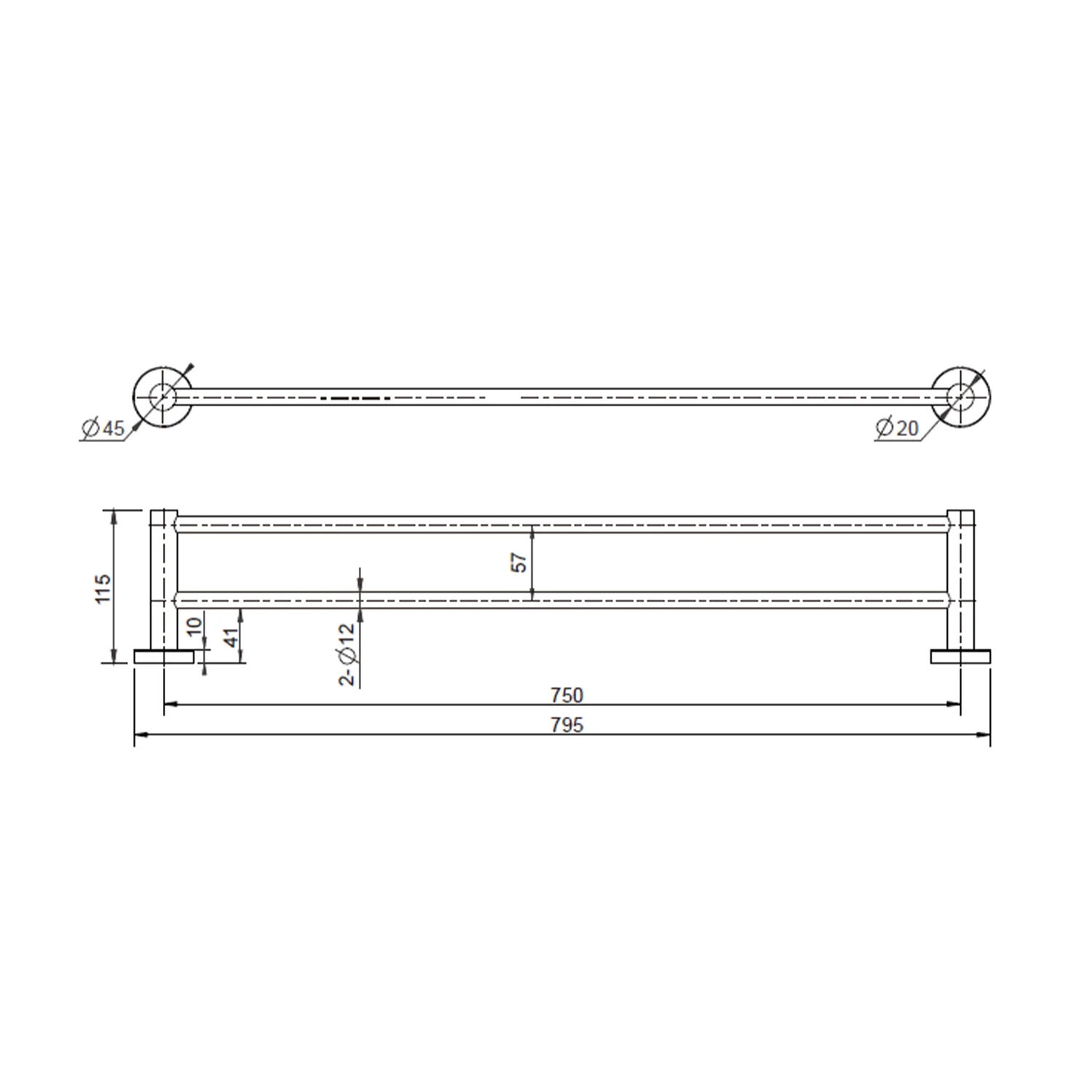 Mirage Round Double Towel Rail - Image 10
