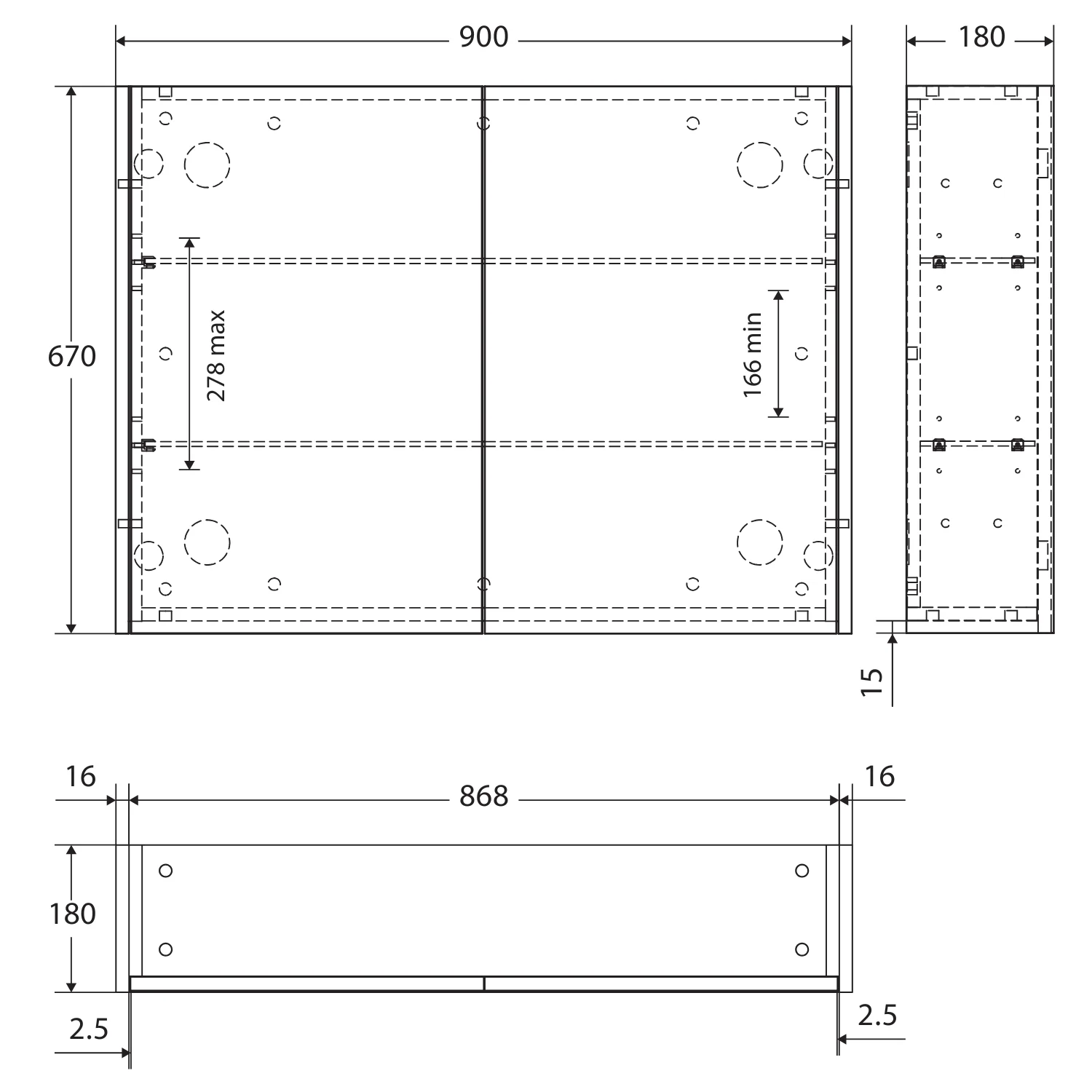 Fienza Mirror Cabinet with Side Panels - Image 10
