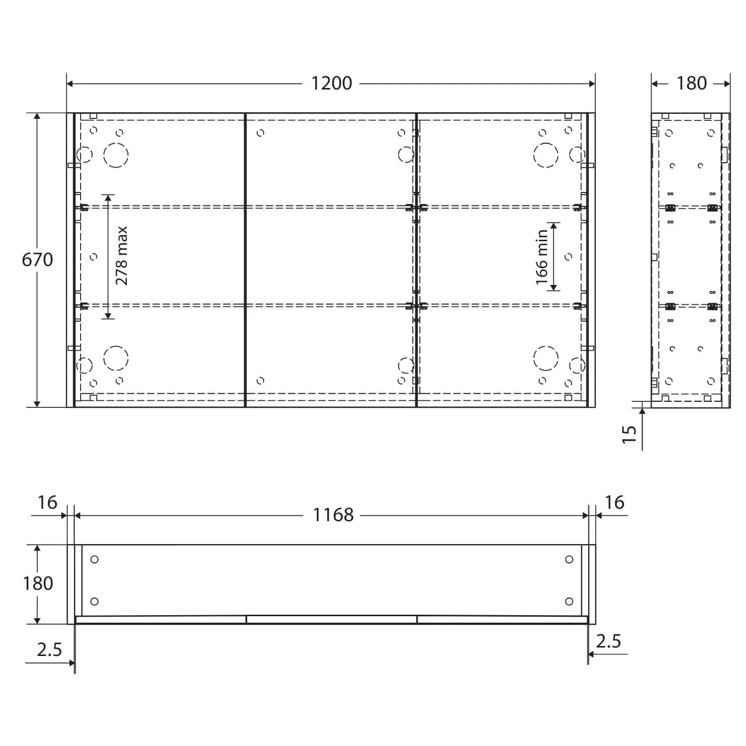 Fienza Mirror Cabinet with Side Panels - Image 11