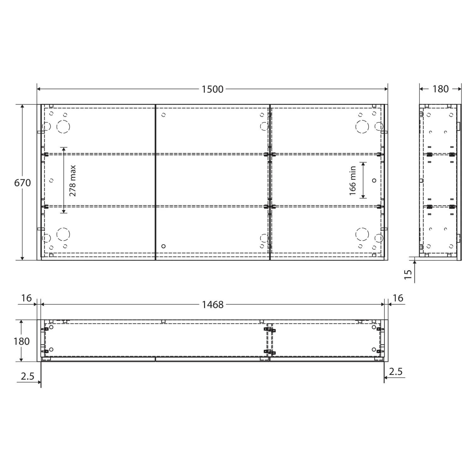 Fienza Mirror Cabinet with Side Panels - Image 12