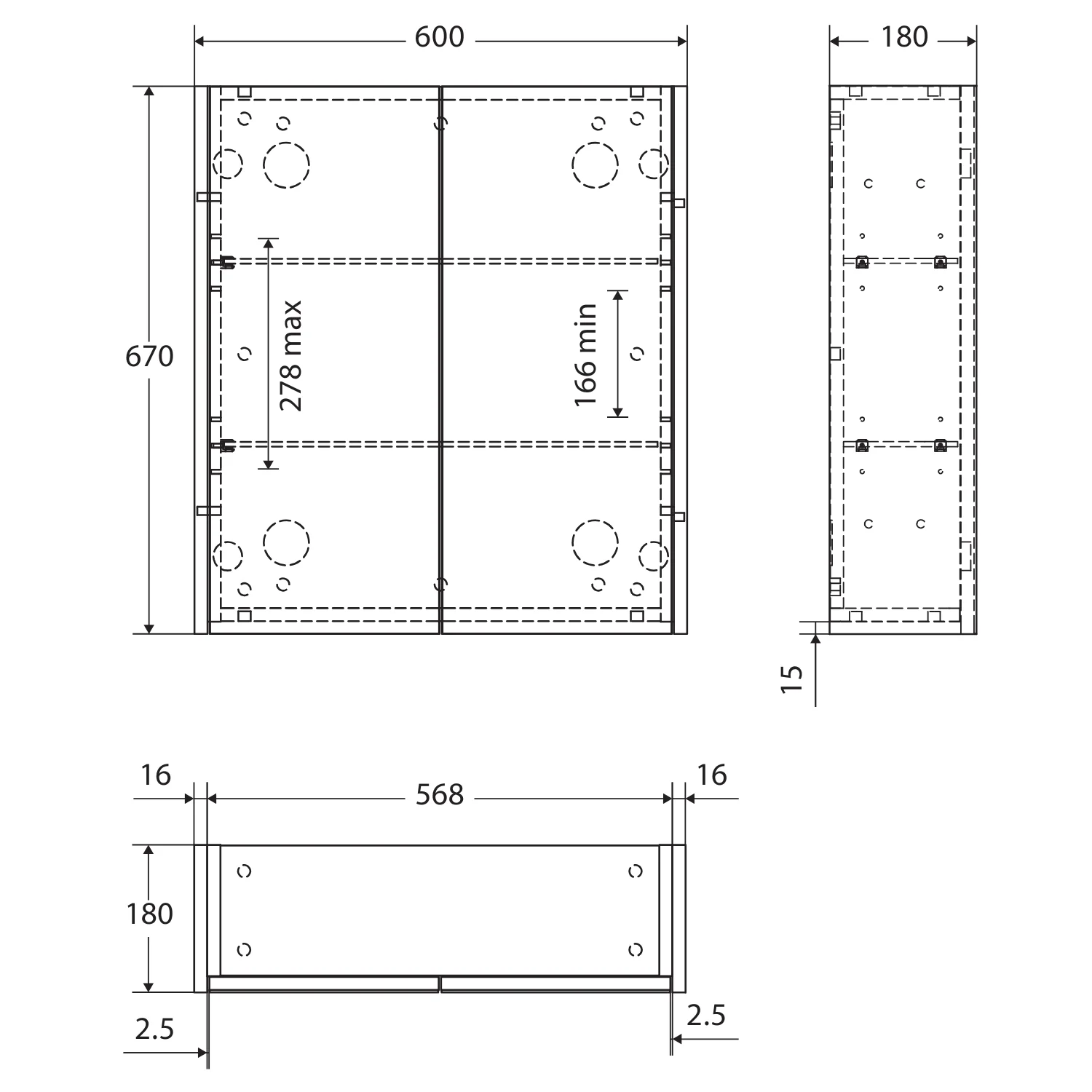 Fienza Mirror Cabinet with Side Panels - Image 8