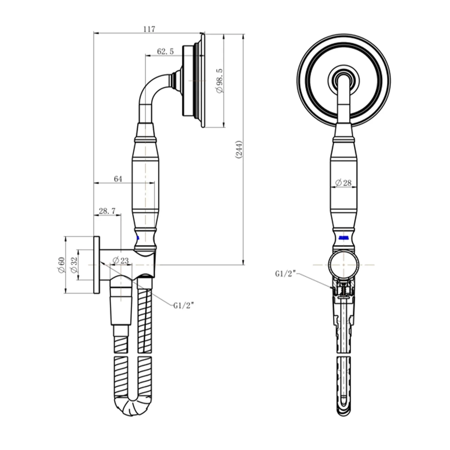 Montpellier Brass Shower Handset - Image 5