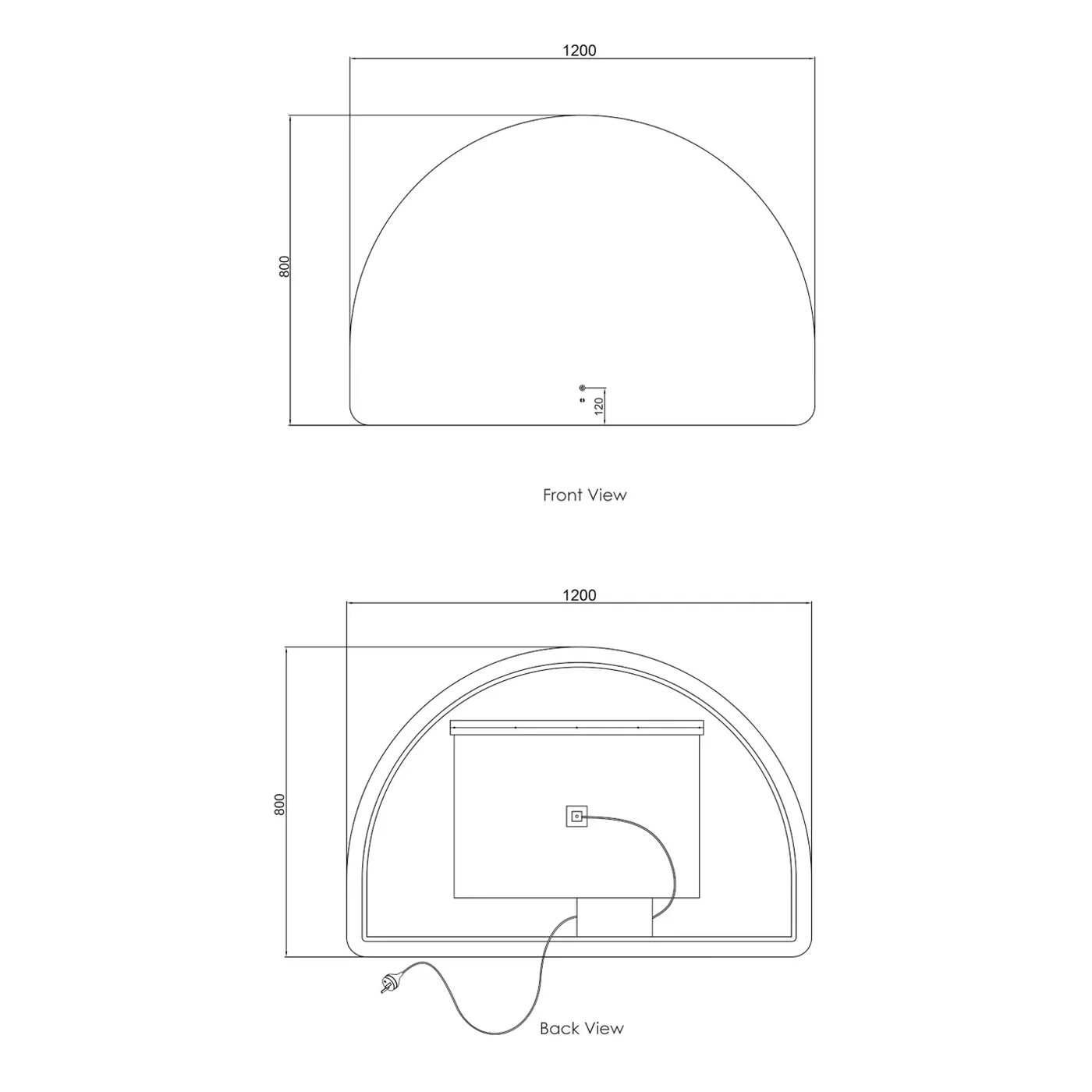 Moonlight LED Arched Backlit Bathroom Mirror - Image 3