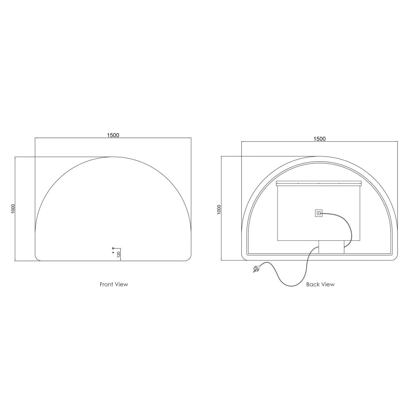 Moonlight LED Arched Backlit Bathroom Mirror - Image 4