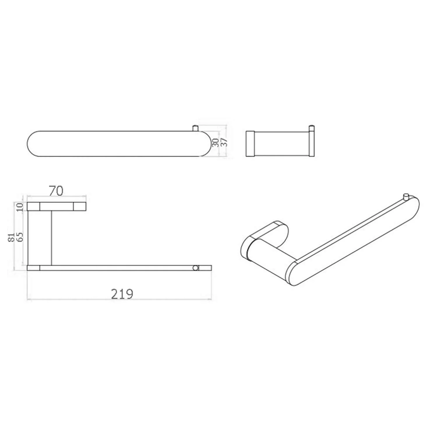 Morgan Hand Towel Holder Bar 210mm - Image 6