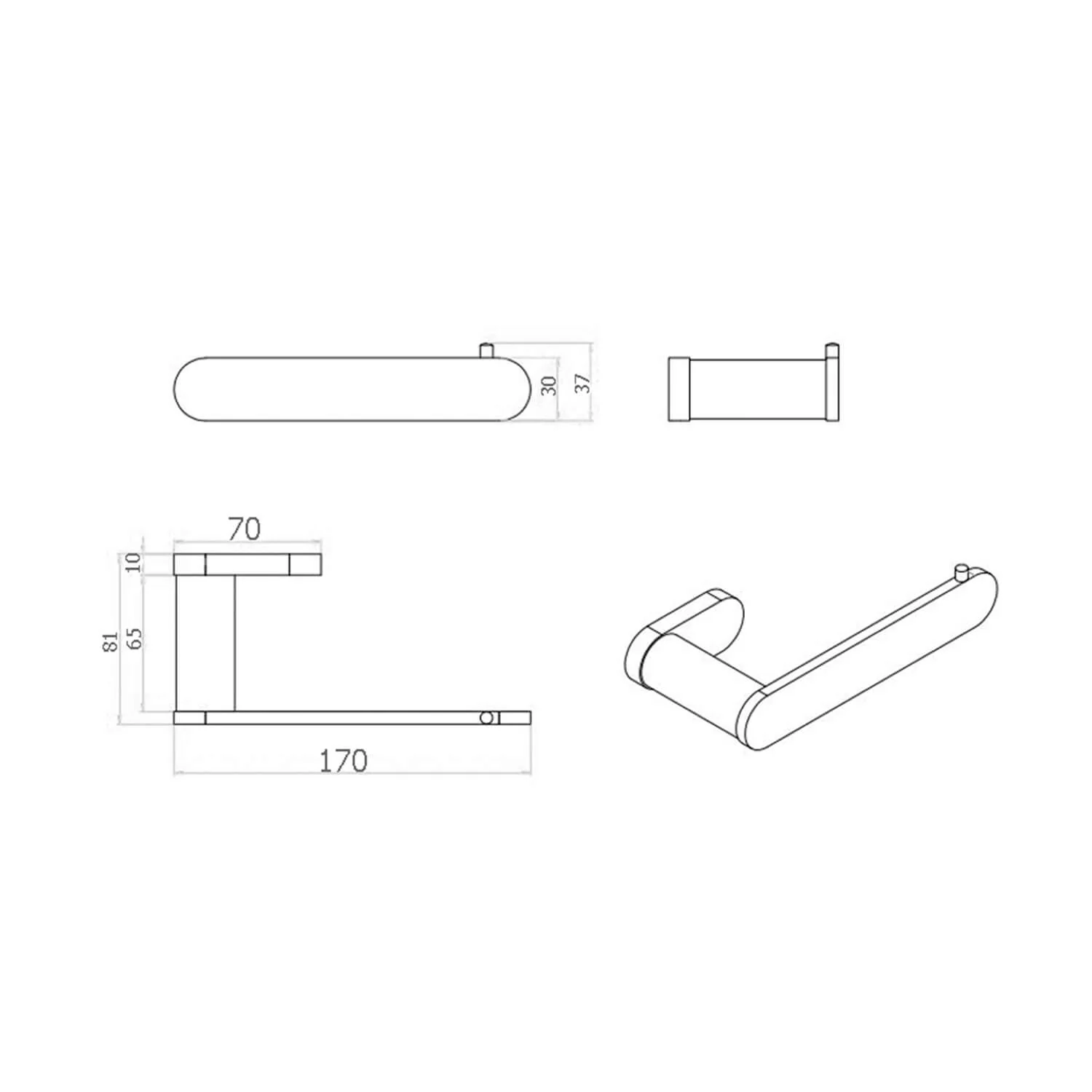 Morgan Round Toilet Roll Paper Holder 170mm - Image 6