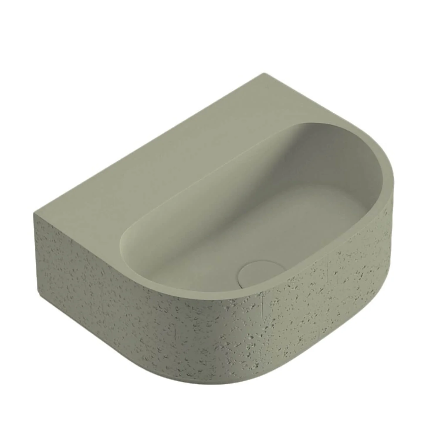 Nelios Wall Hung Concrete Basin 420mm - Image 4