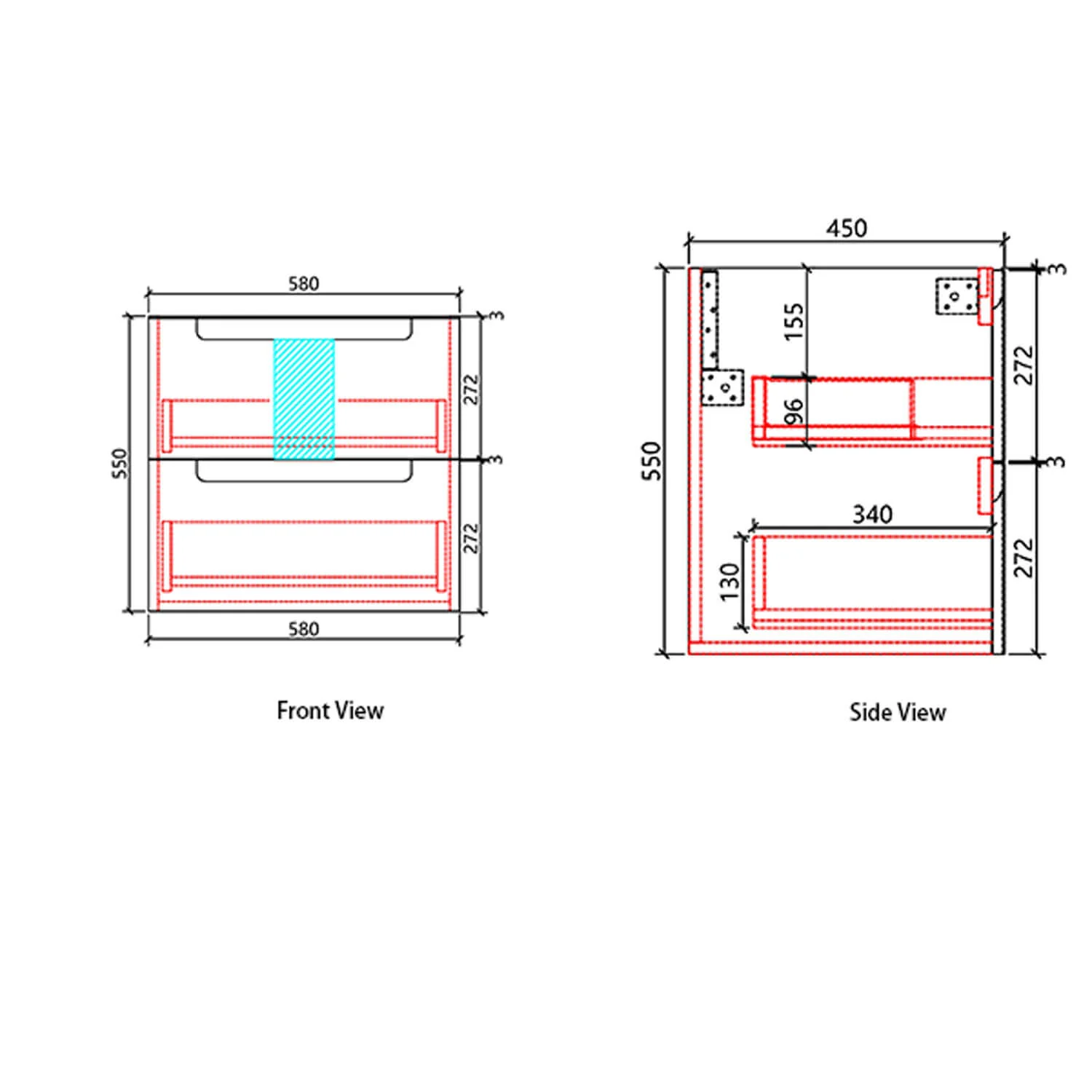 Neva Fluted Matte White Wall Hung Vanity - Image 7