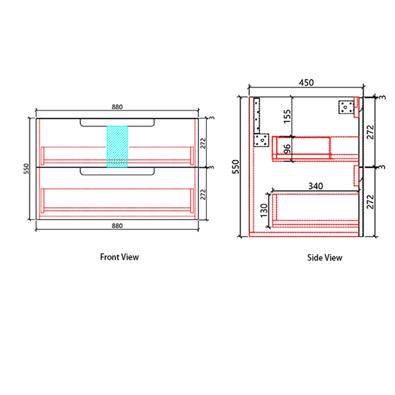 Neva Fluted Matte White Wall Hung Vanity - Image 9