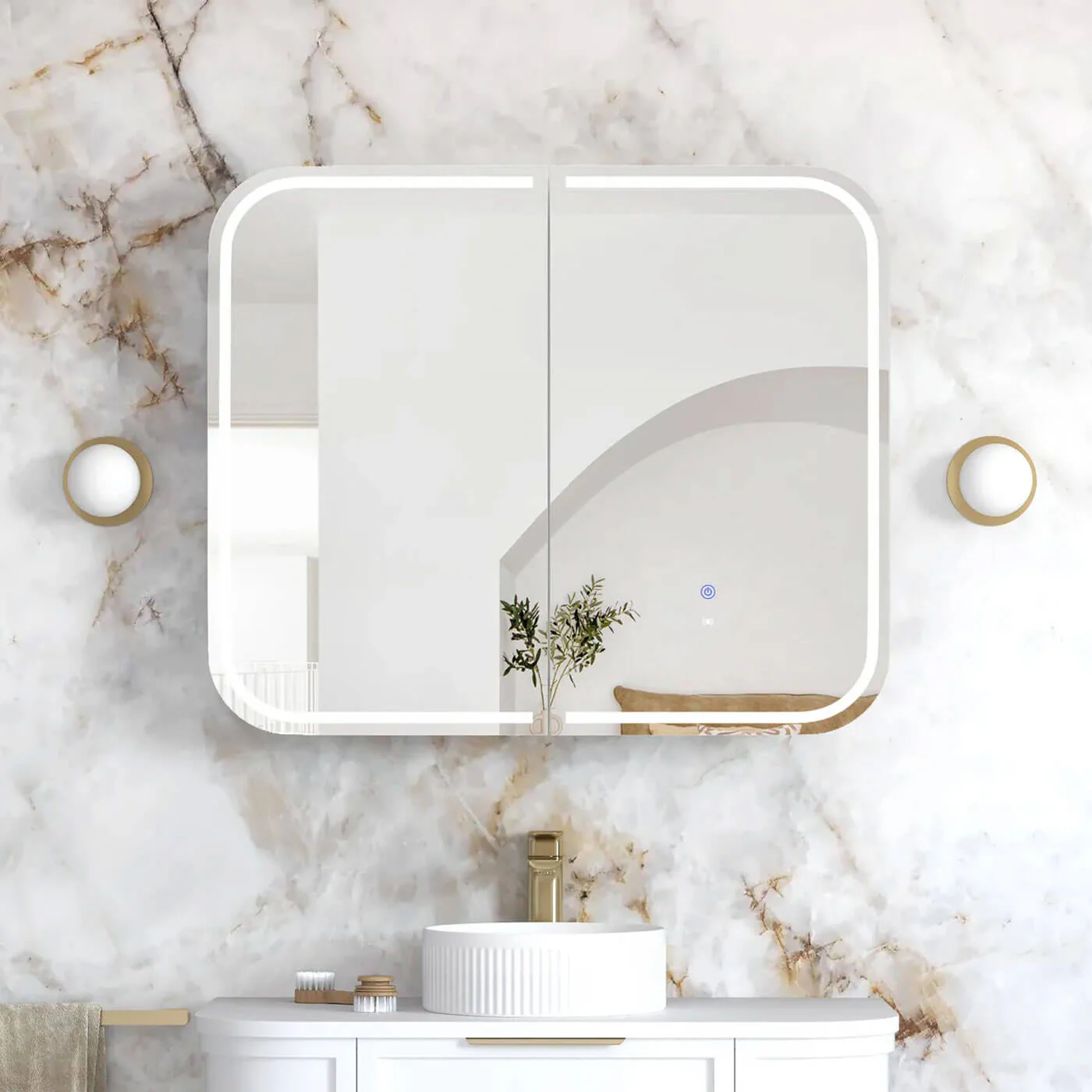 Newport LED Rectangular Mirror Cabinet