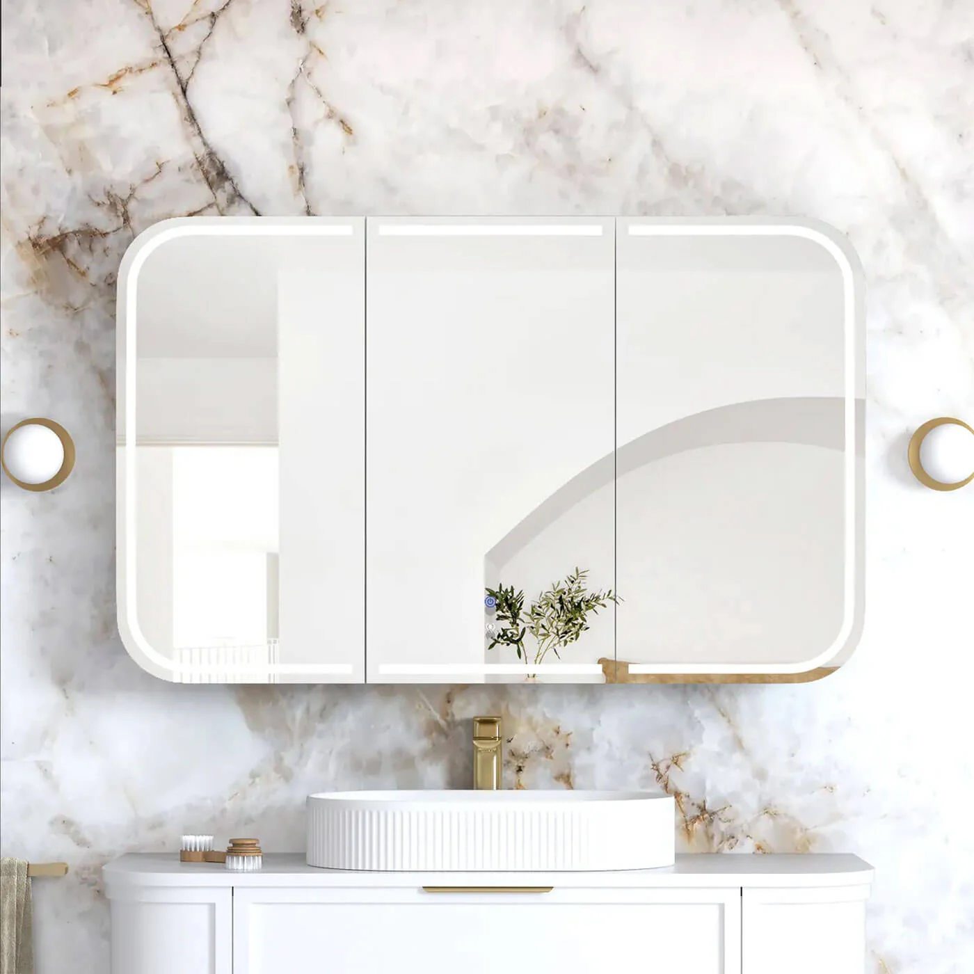 Newport LED Rectangular Mirror Cabinet - Image 2