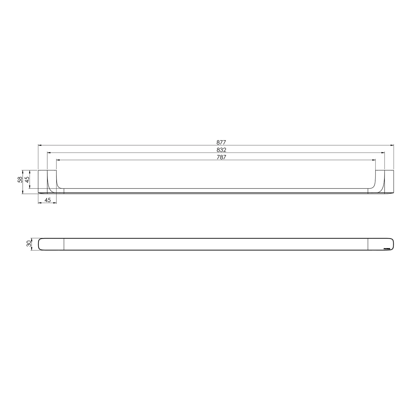 Nuage Single Towel Rail 600/800mm - Image 5