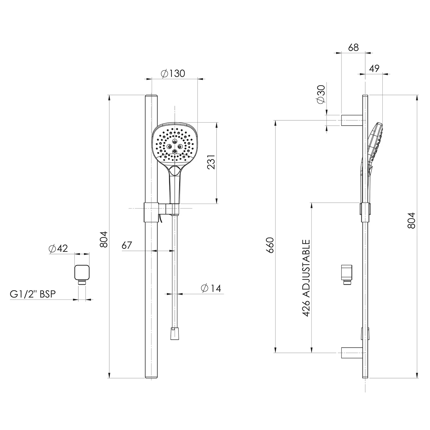 Nuage Sliding Rail Shower - Image 5