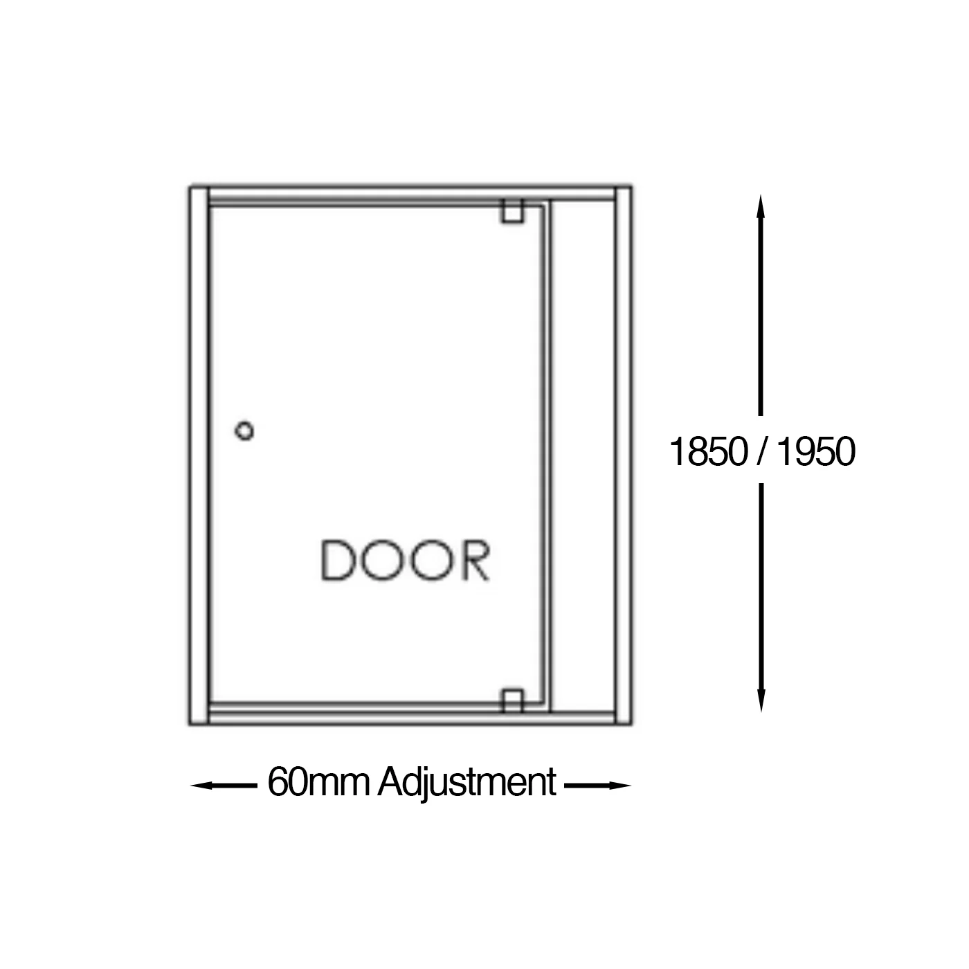 Optima 6mm Semi-Frameless Pivot Door Shower Screen 1850mm High - Image 3