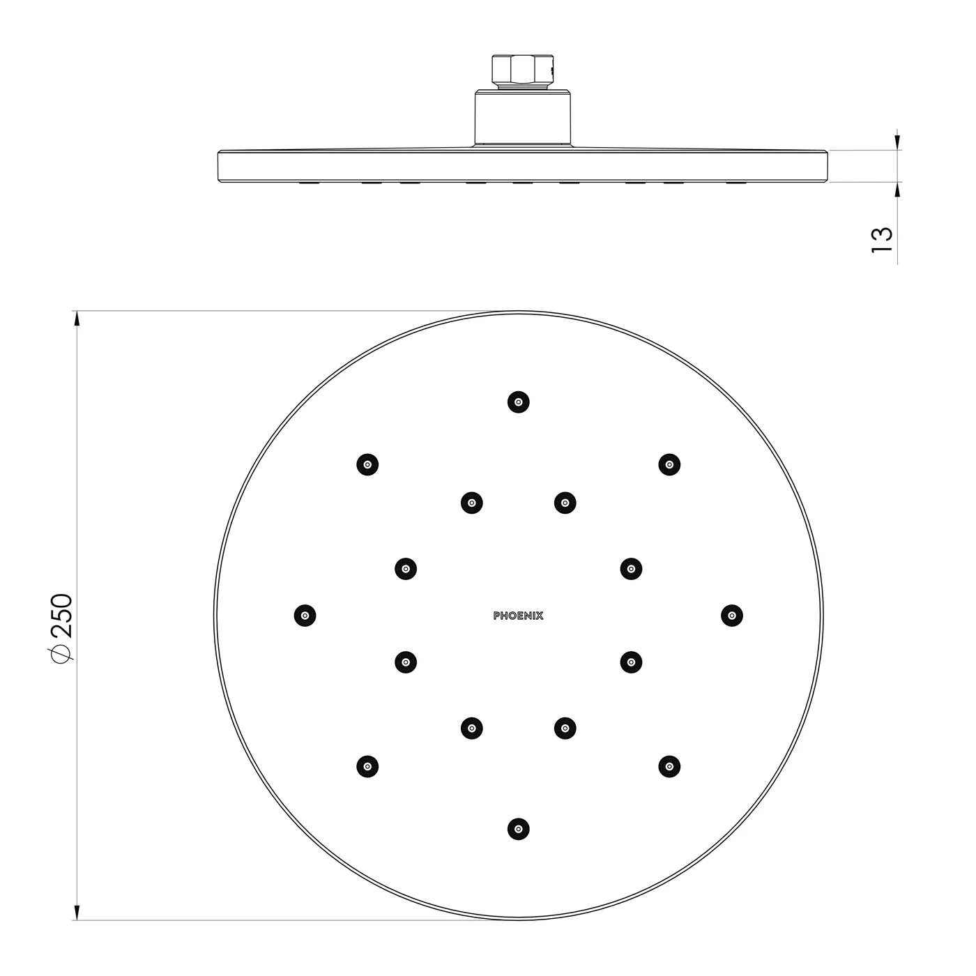 Ormond LuxeXP Shower Head Rose 250mm - Image 6