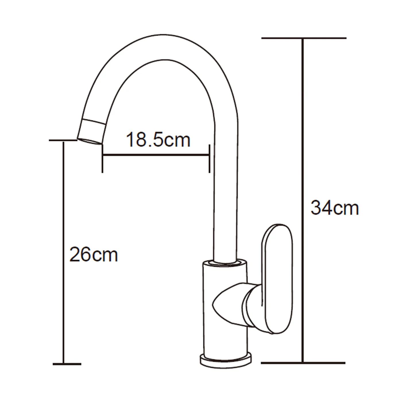 Oval Round Gooseneck Sink Mixer - Image 4