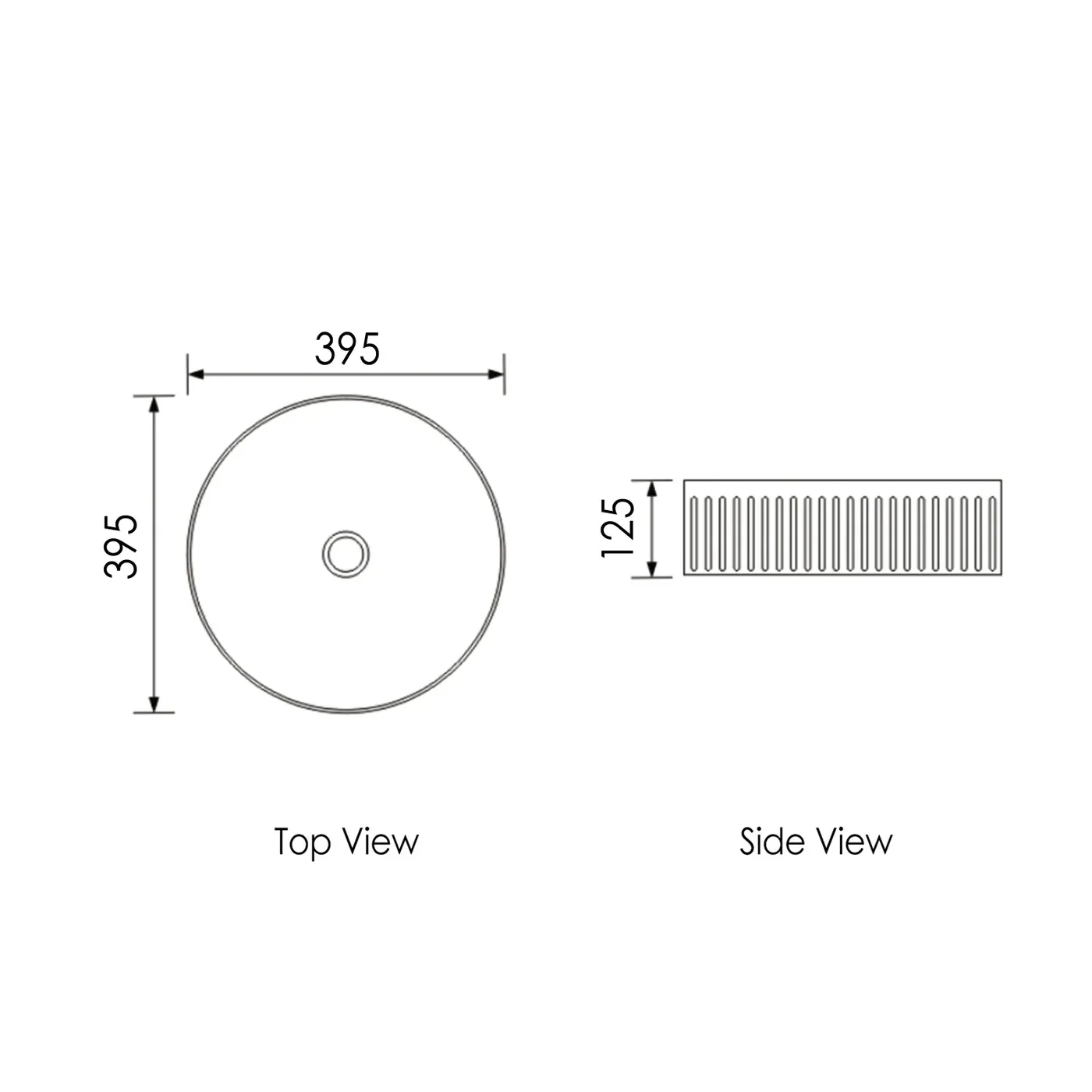 Oxford Fluted Above Counter Round Basin 395mm - Image 4