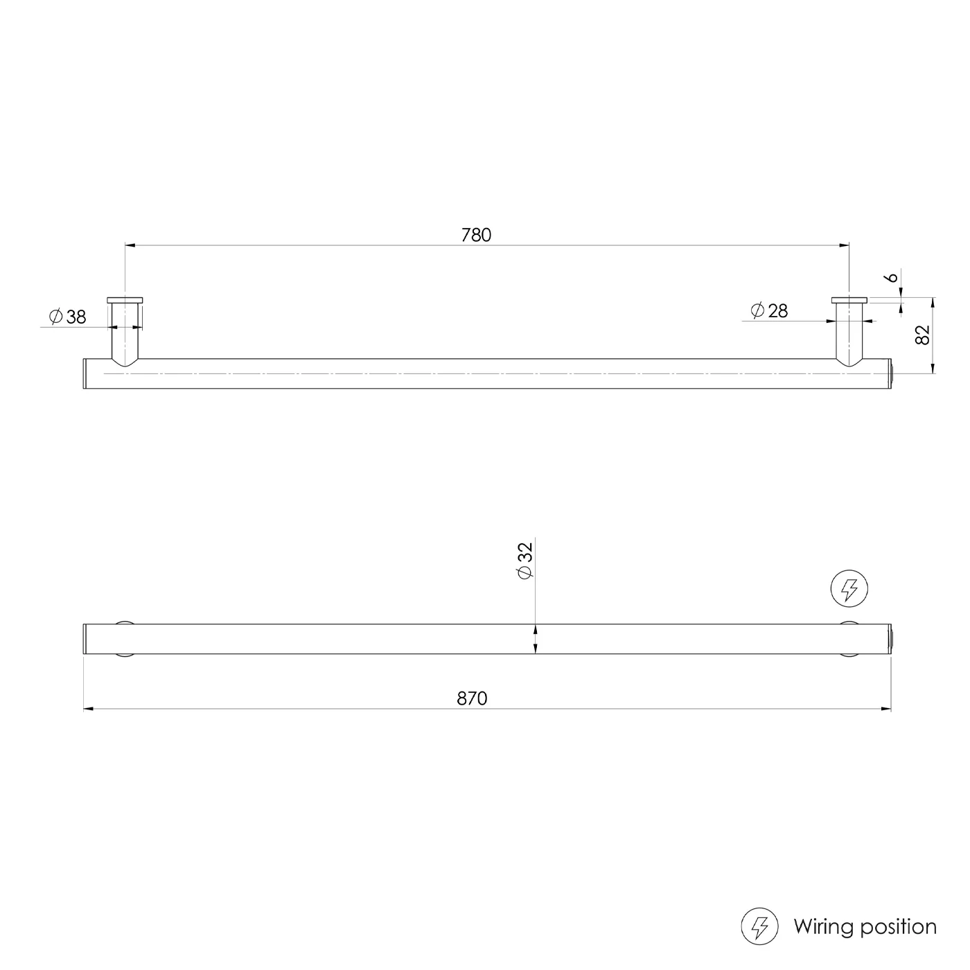 Phoenix Round Heated Vertical Towel Rail 600-800mm - Image 7