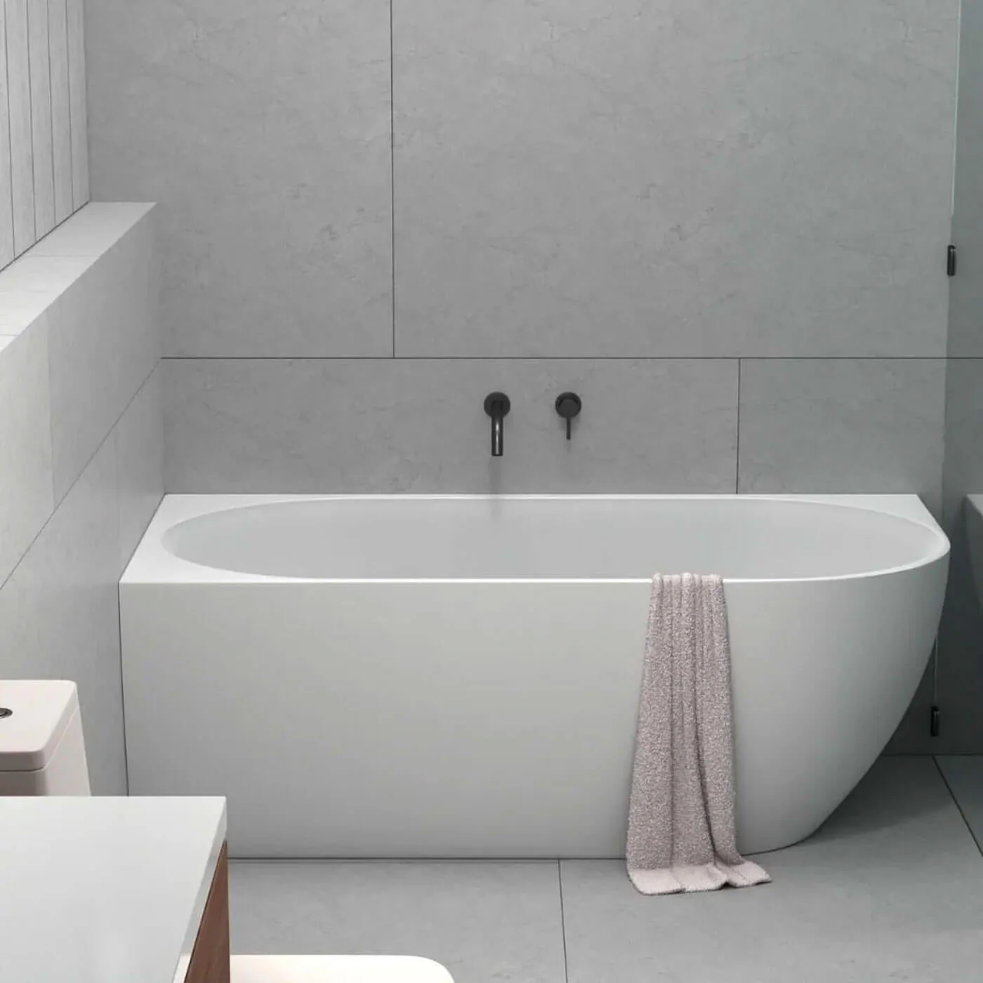 Positano Overflow Curved Corner Bathtub - Image 2