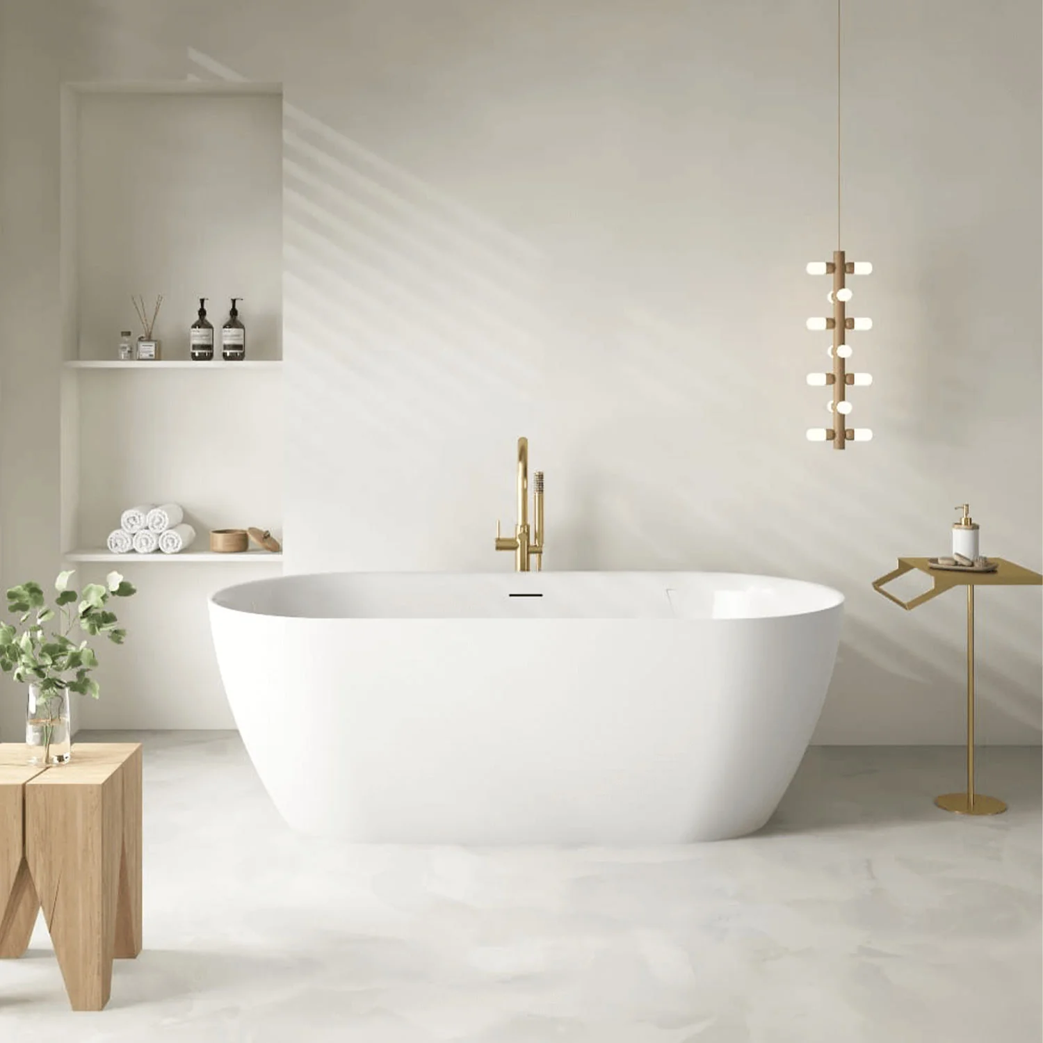 Positano Overflow Curved Freestanding Oval Bathtub - Image 2