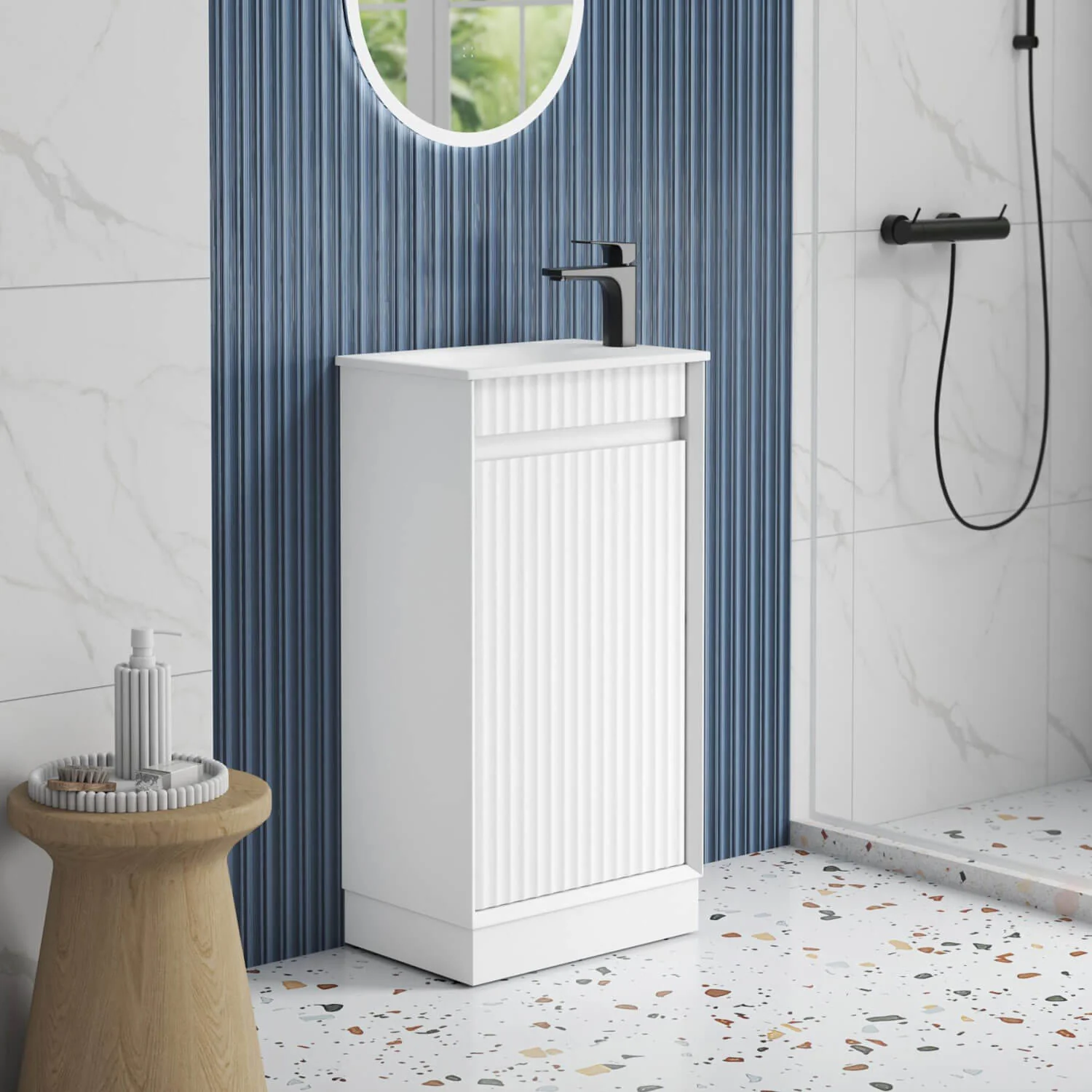 Ravia Compact Fluted Vanity 450mm - Image 2