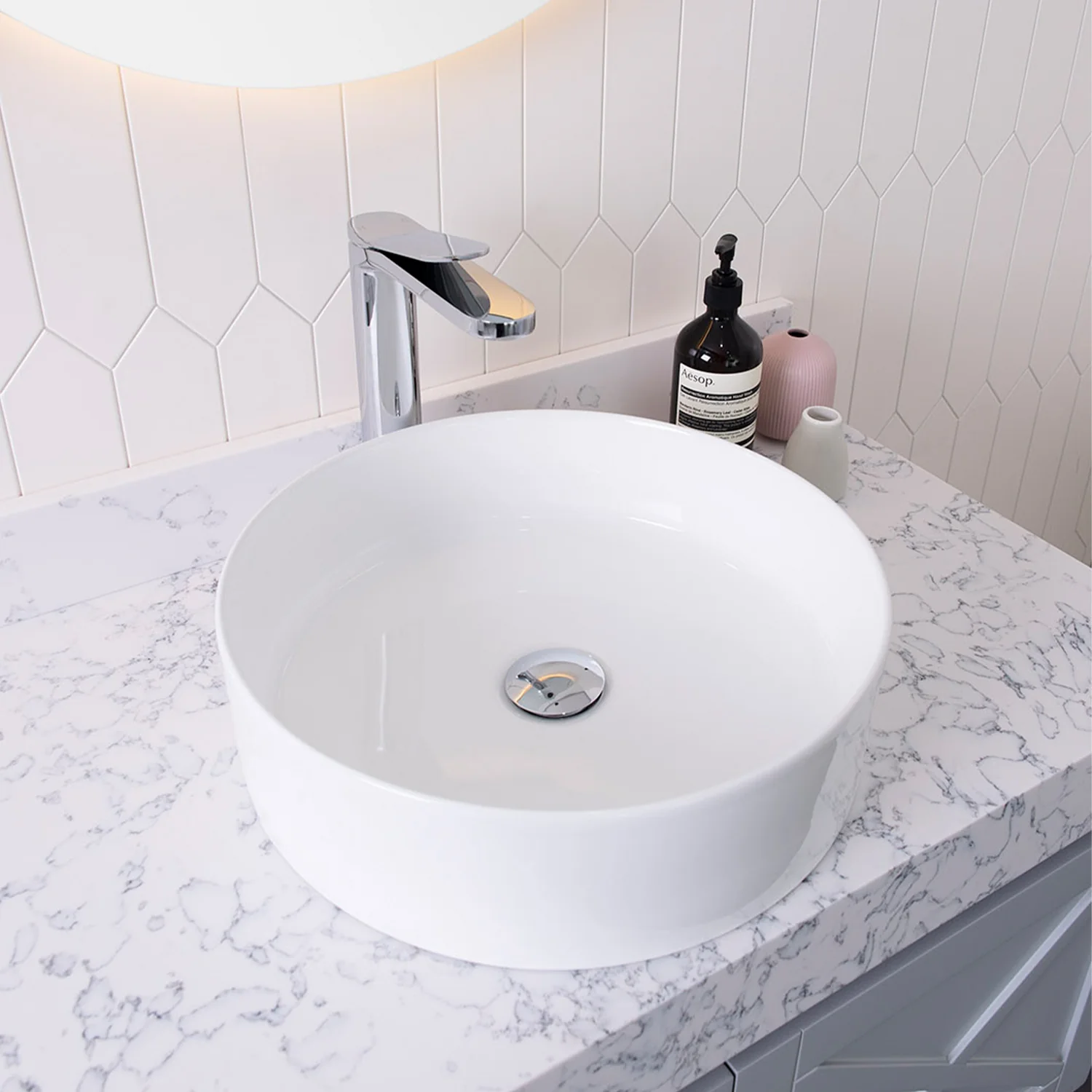 Robbie Round Ceramic Basin 400mm - Image 3