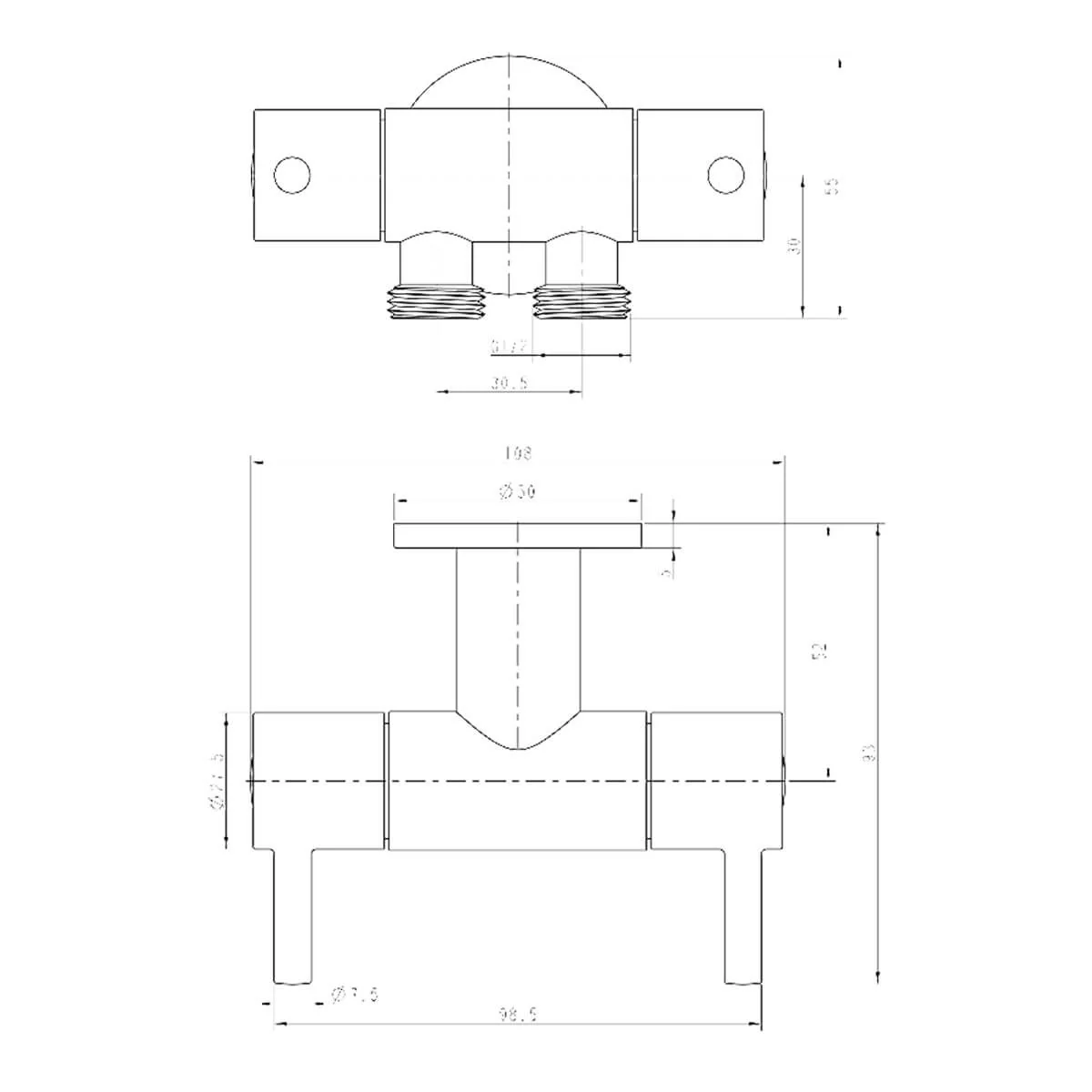 Round Dual Mini Stop Cistern Stop Diverter - Image 3