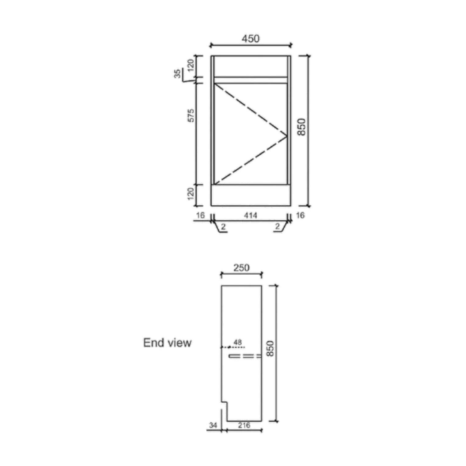 Brant Floor Mounted Compact Vanity 450mm - Image 4