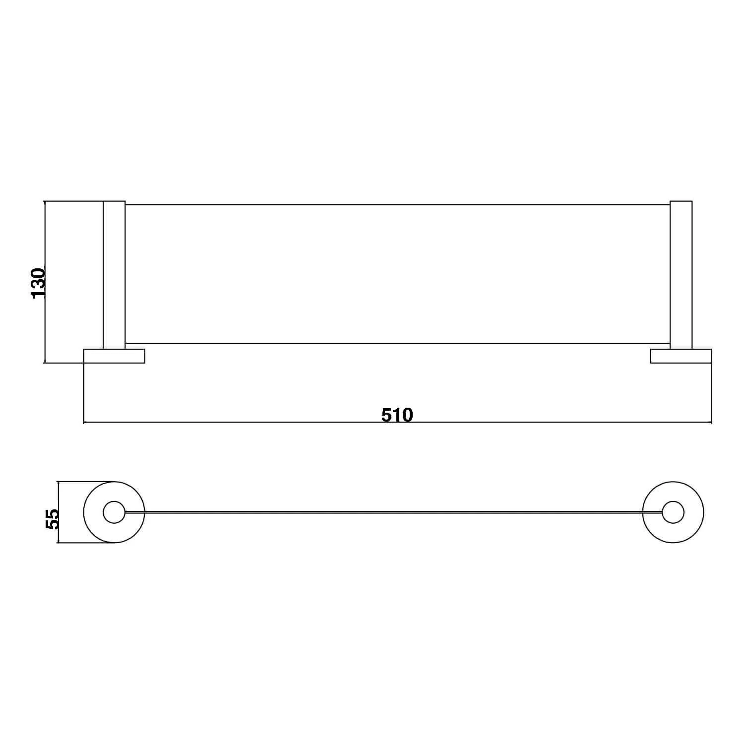 Rund Long Shower Shelf 550mm - Image 7