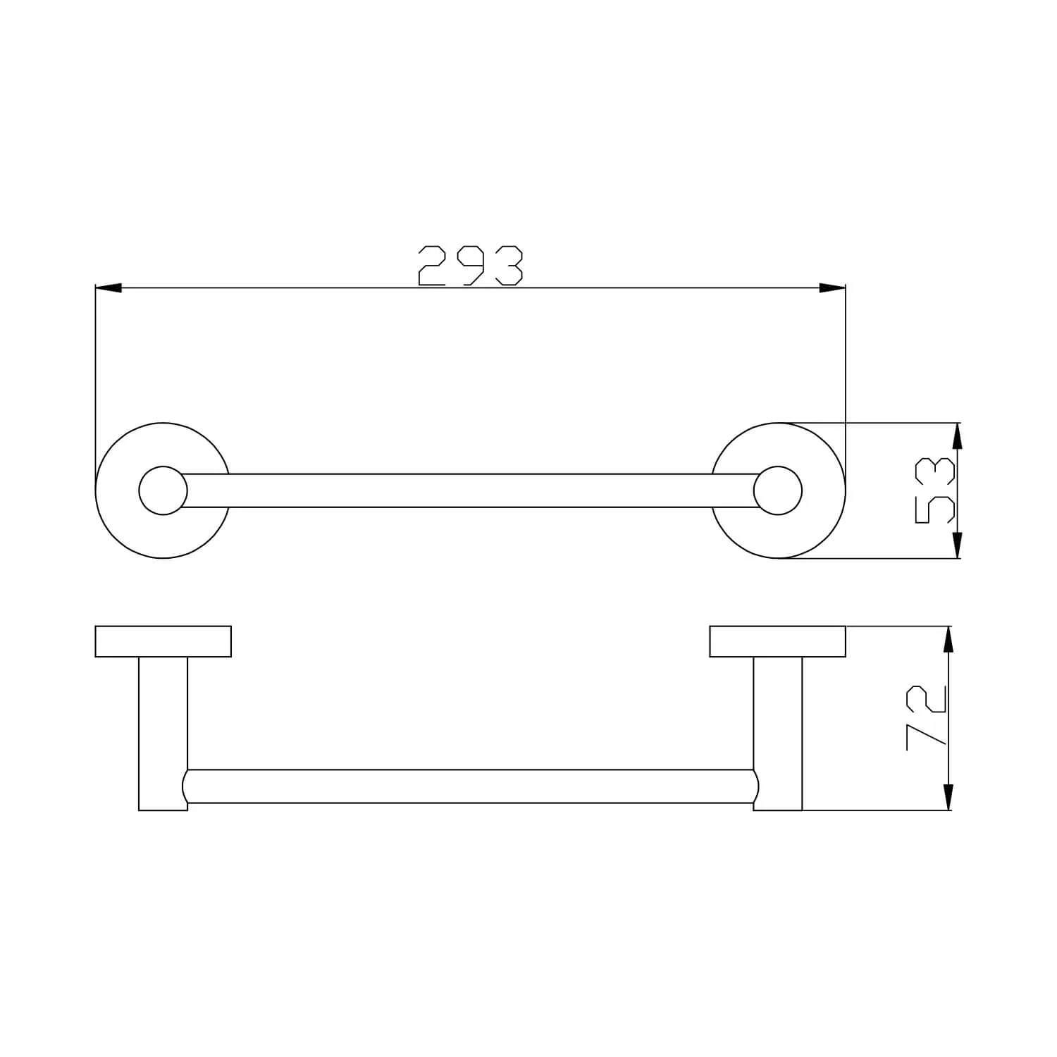 Rund Mini Single Towel Rail 250mm - Image 7