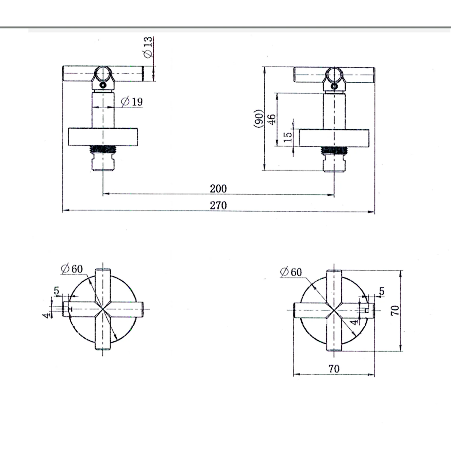 Ryker Cross Handle Wall Top Assemblies - Image 7