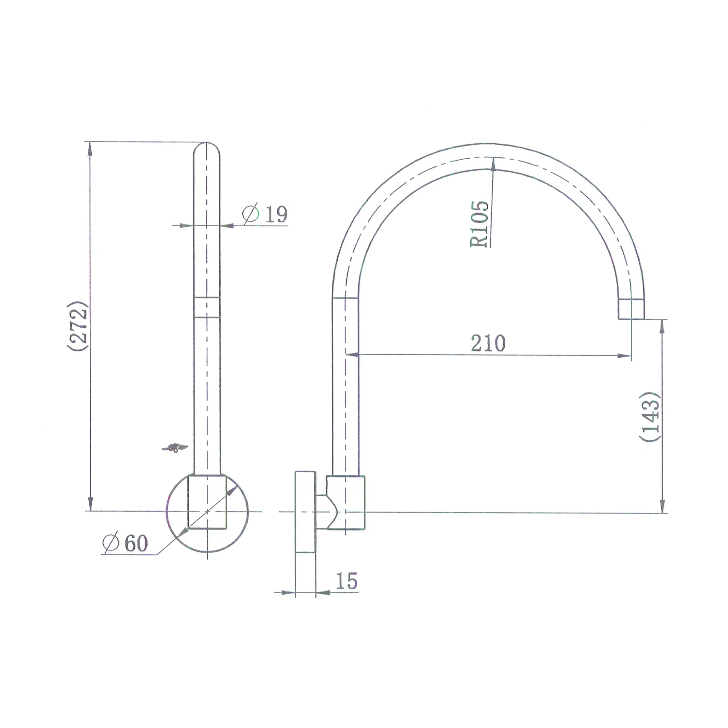 Ryker Swivel Gooseneck Wall Spout - Image 7