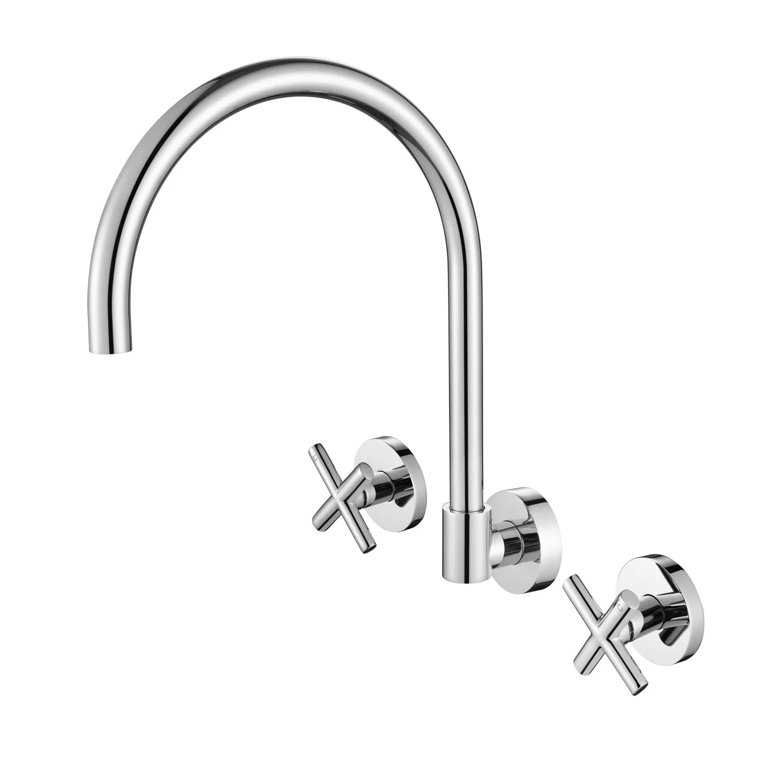 Ryker Cross Handle Wall Assembly Tap Set - Image 6