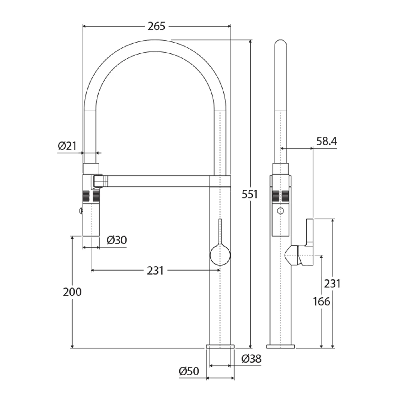 Sansa Slim Detachable Spout Sink Mixer - Image 8
