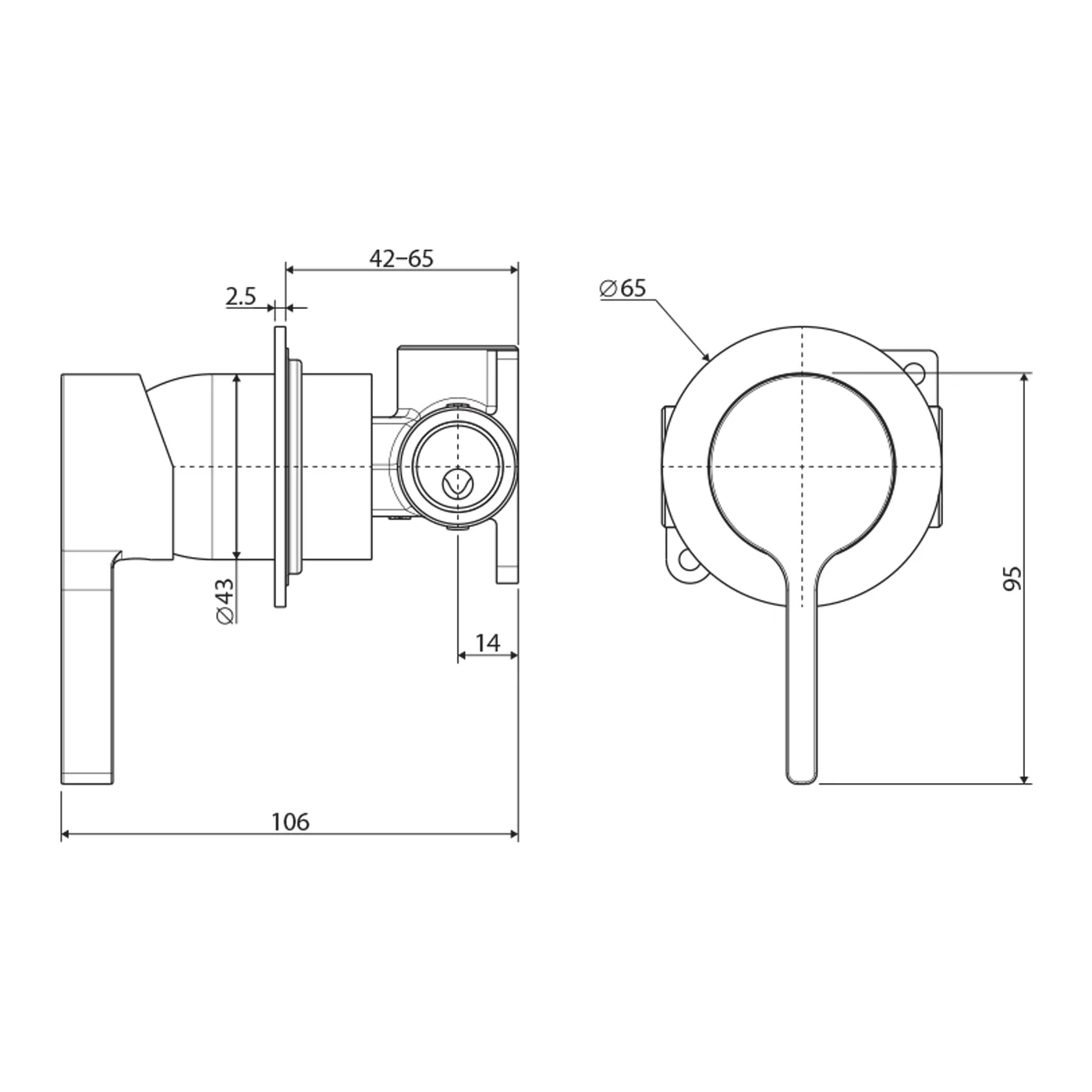 Sansa Slim Shower Wall Mixer - Image 6