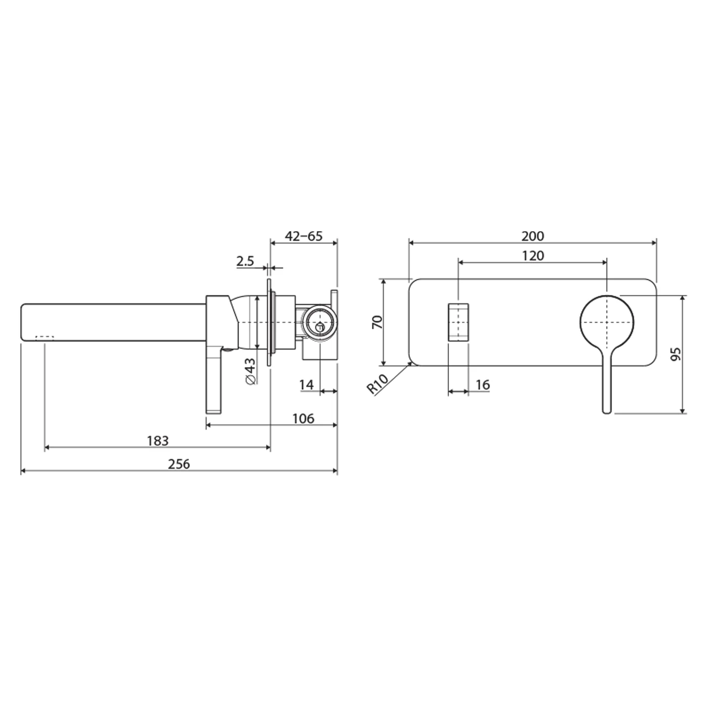 Sansa Slim Wall Mixer Spout Set - Image 6
