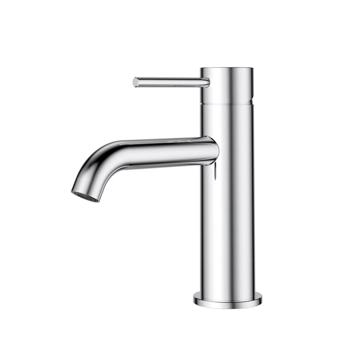 Slimline Curved Stainless Steel Short Basin Mixer - Image 3