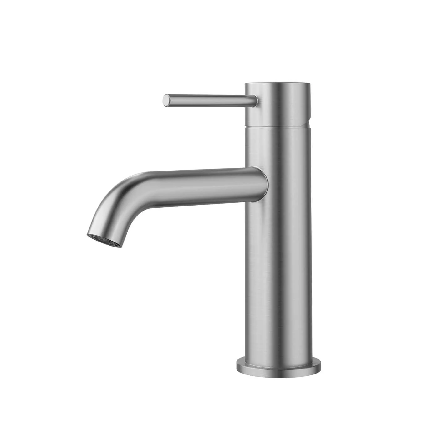 Slimline Curved Stainless Steel Short Basin Mixer - Image 5