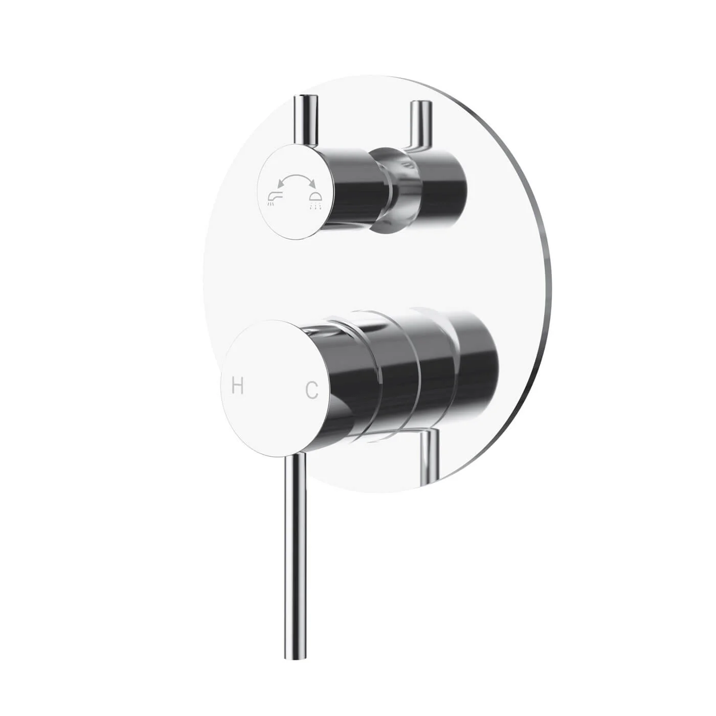 Slimline Stainless Steel Diverter Wall Mixer - Image 3