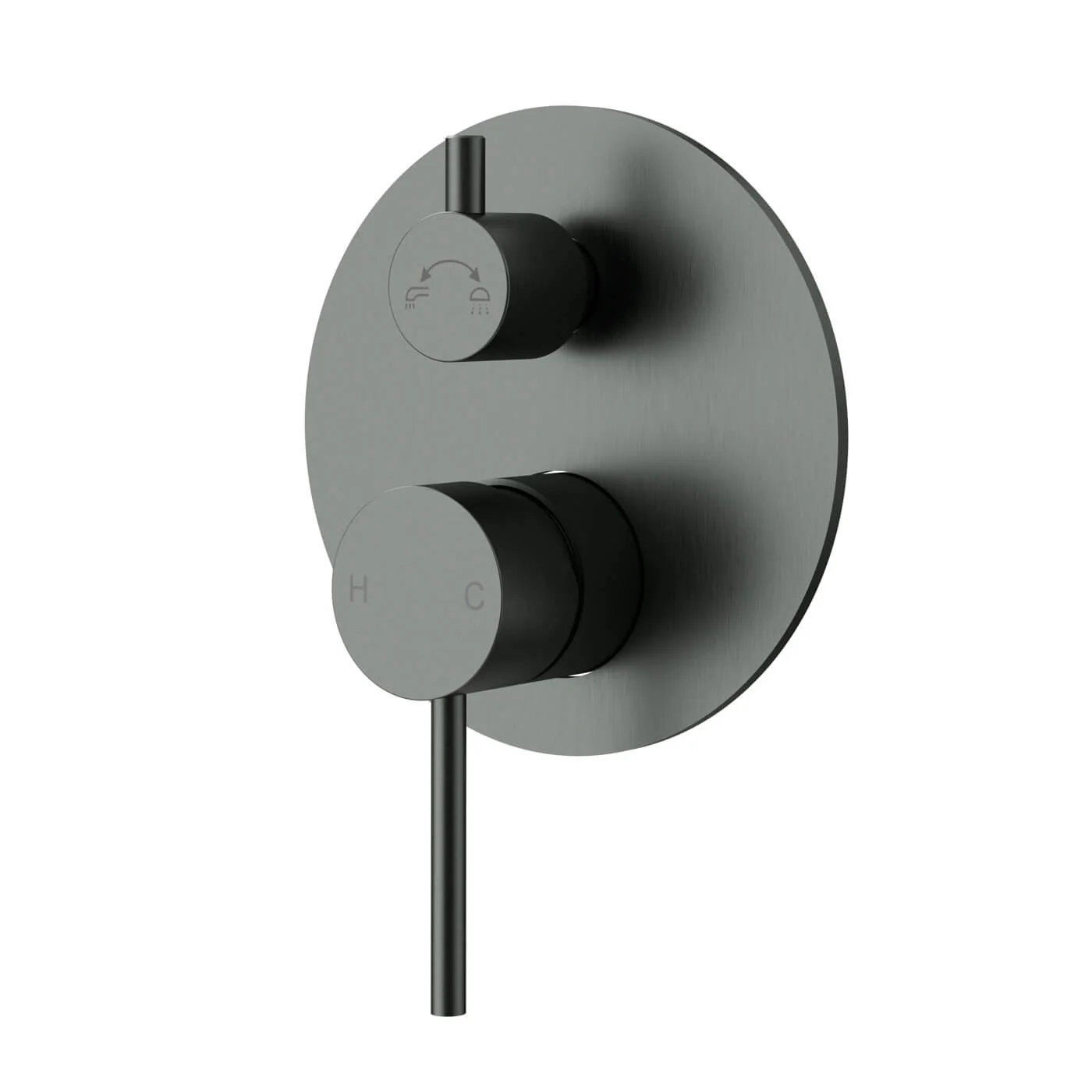 Slimline Stainless Steel Diverter Wall Mixer - Image 4