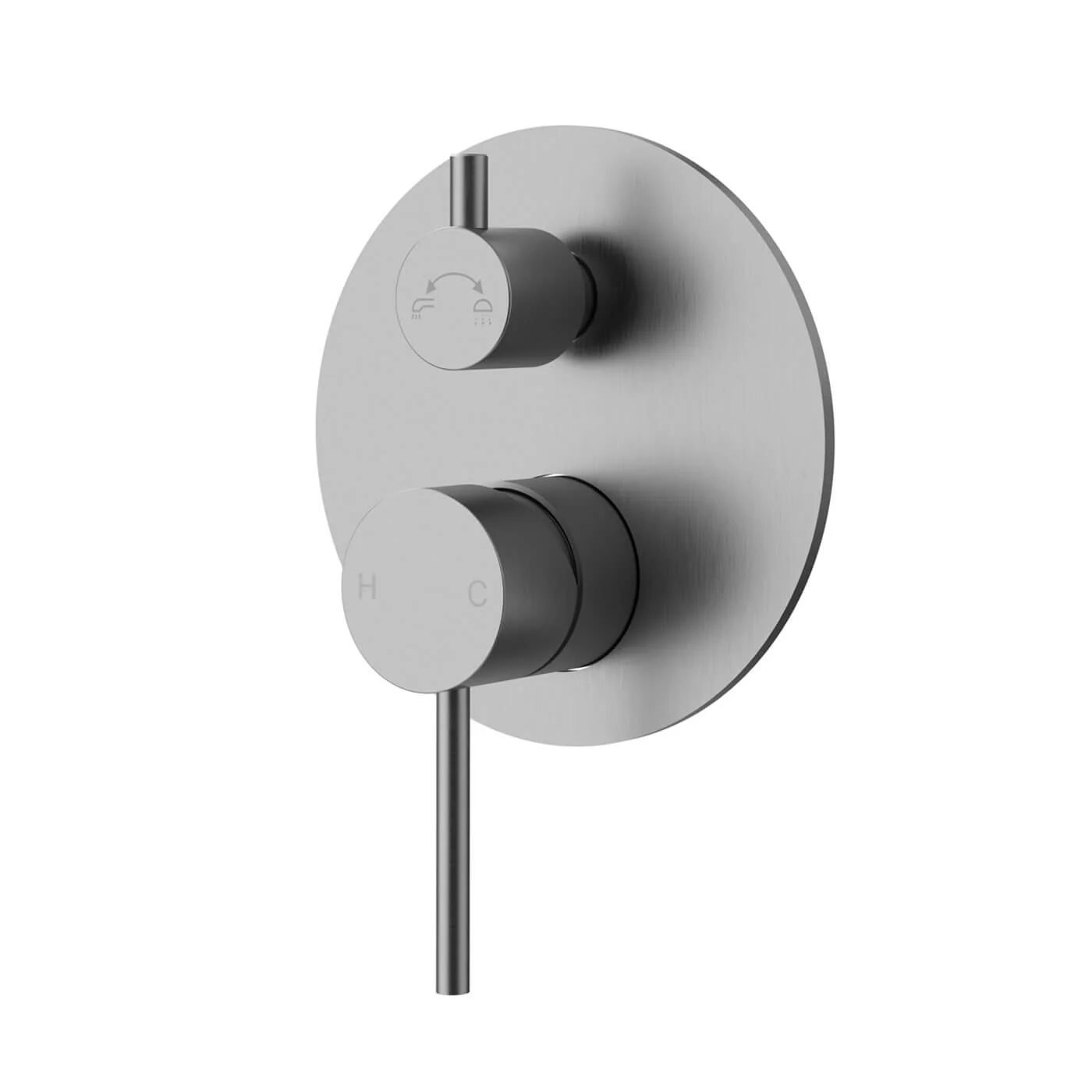 Slimline Stainless Steel Diverter Wall Mixer - Image 5