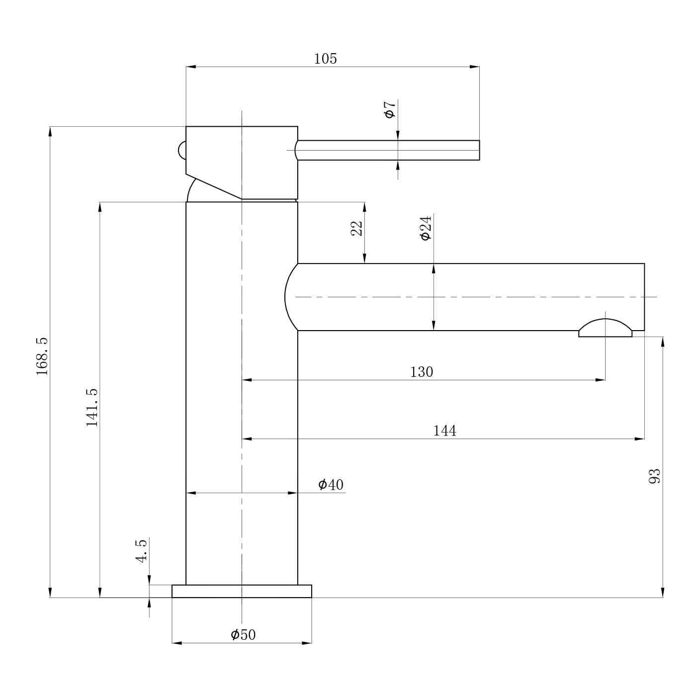Slimline Stainless Steel Short Basin Mixer - Image 6