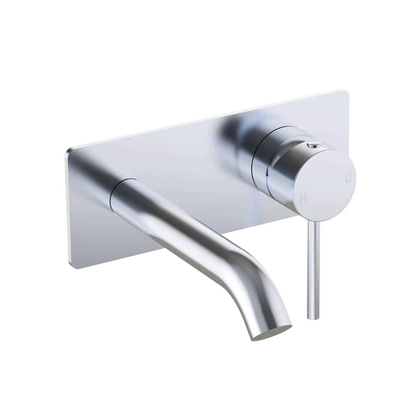 Slimline Stainless Steel Wall Mixer Set Single Backplate - Image 2