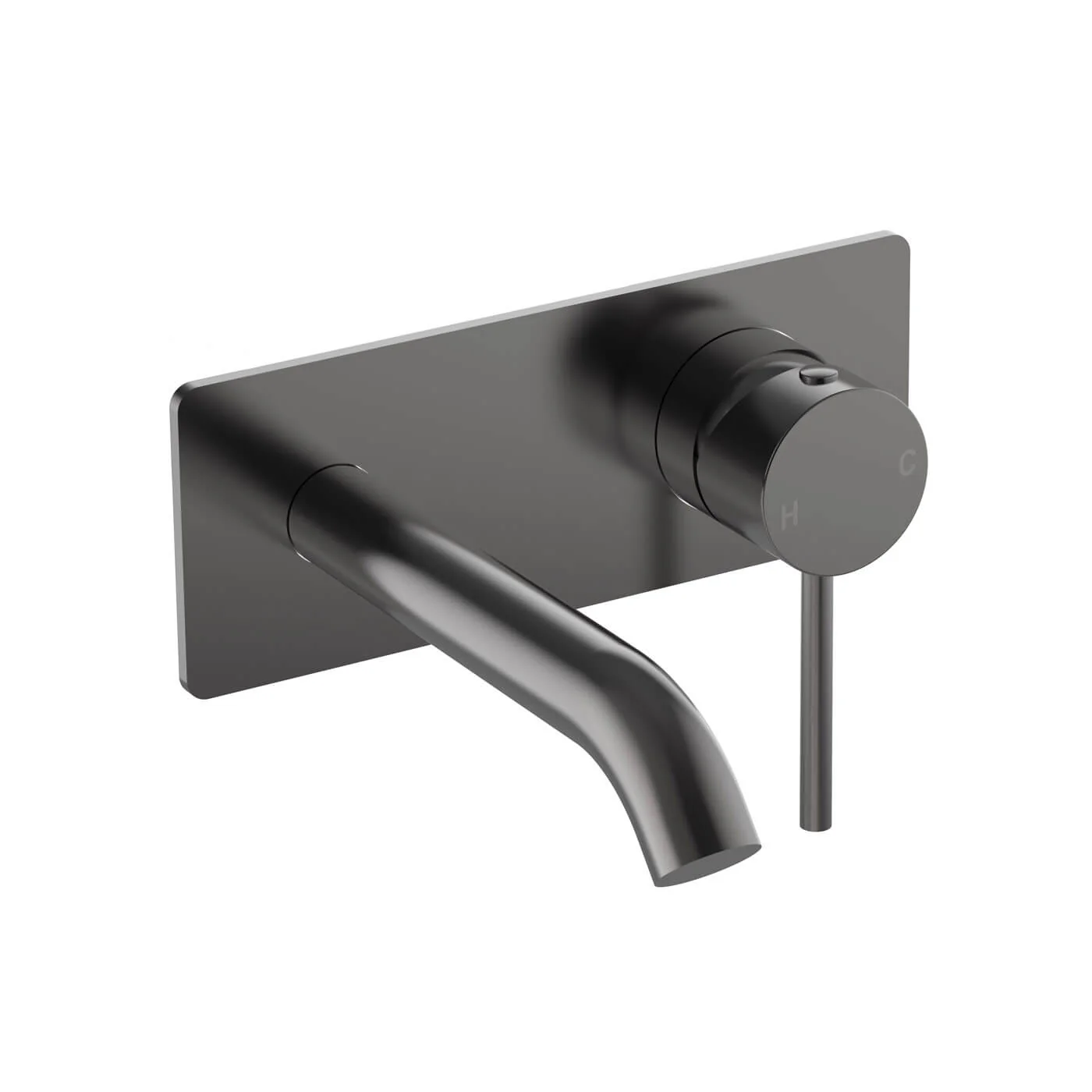 Slimline Stainless Steel Wall Mixer Set Single Backplate - Image 3