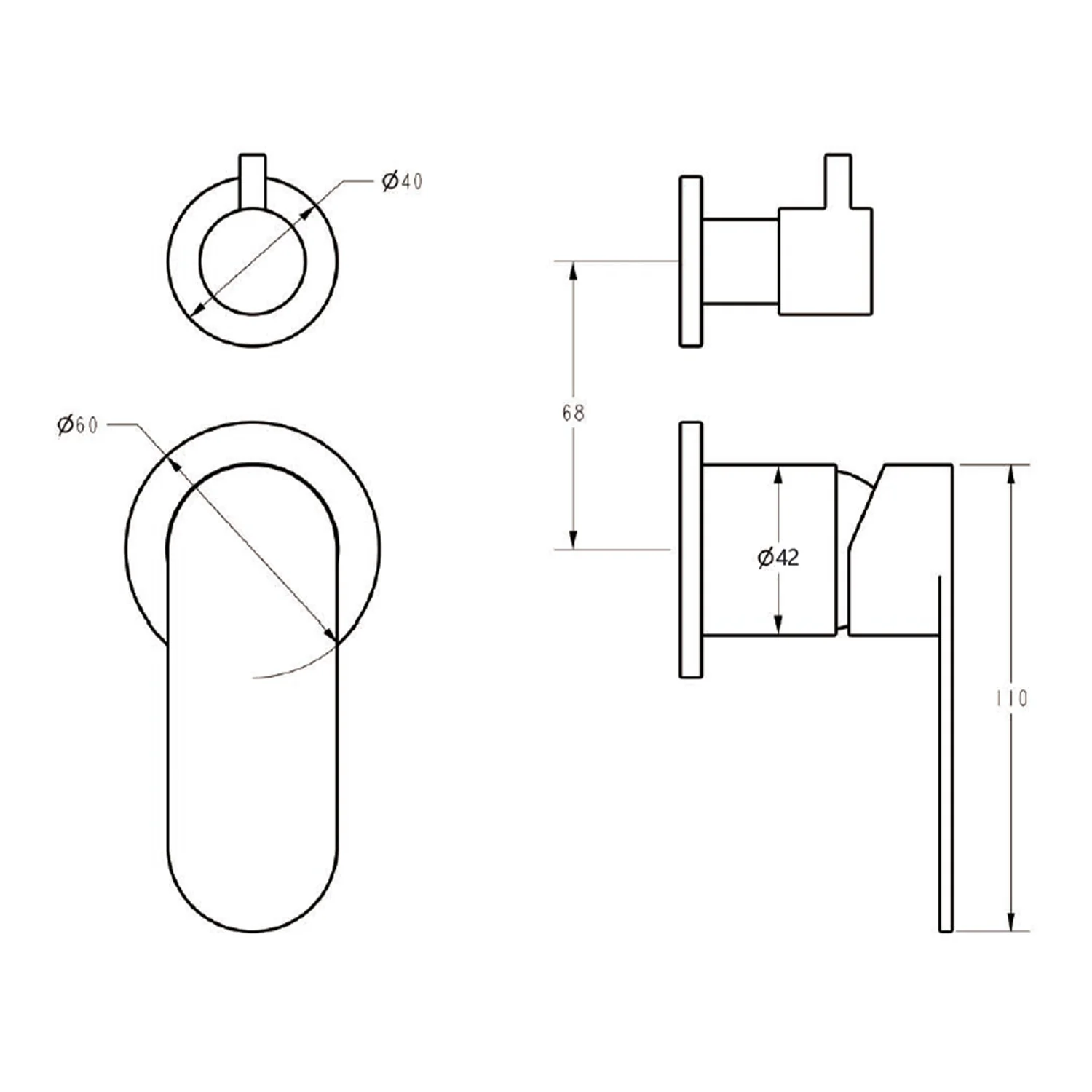 Sora Stainless Steel Diverter Wall Mixer - Image 6