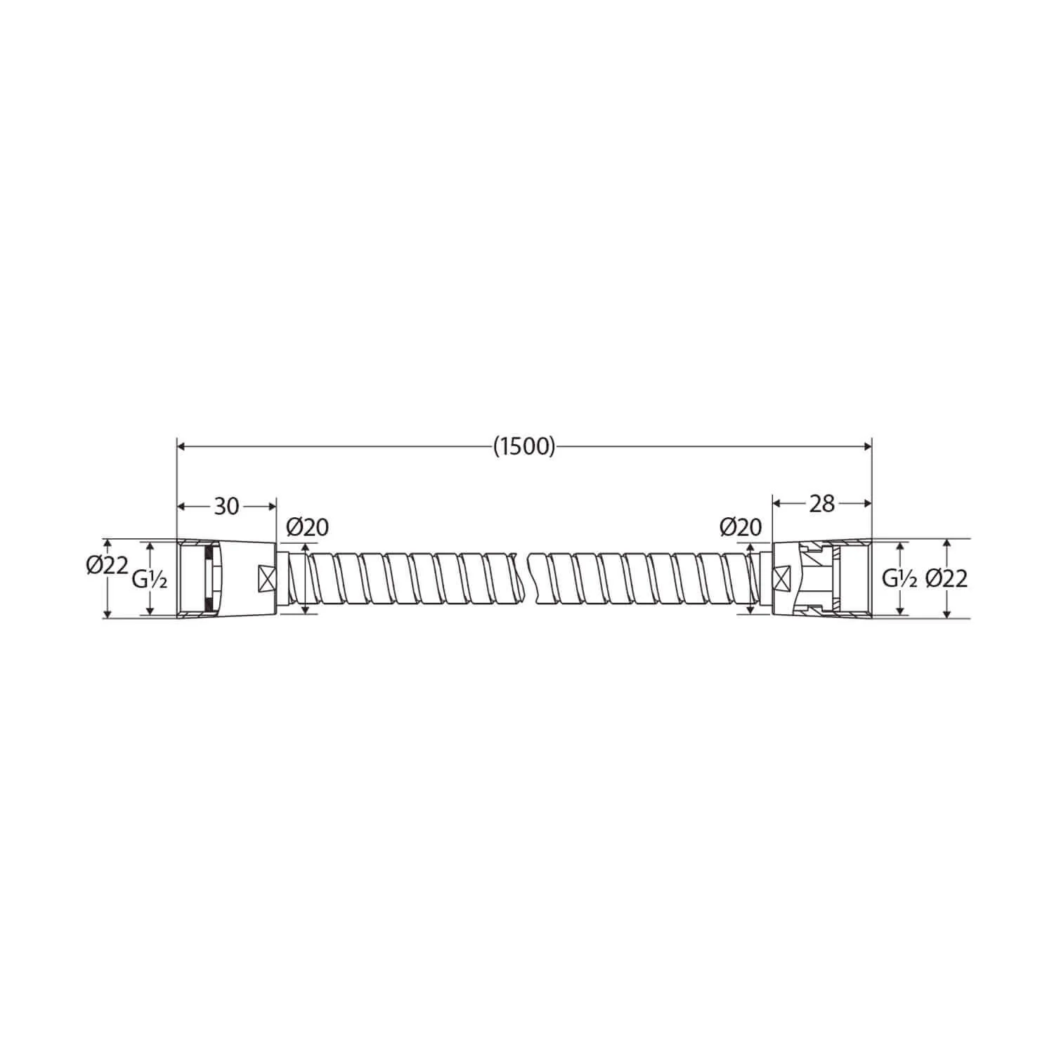 Stainless Steel Shower Hose 1.5m - Image 6