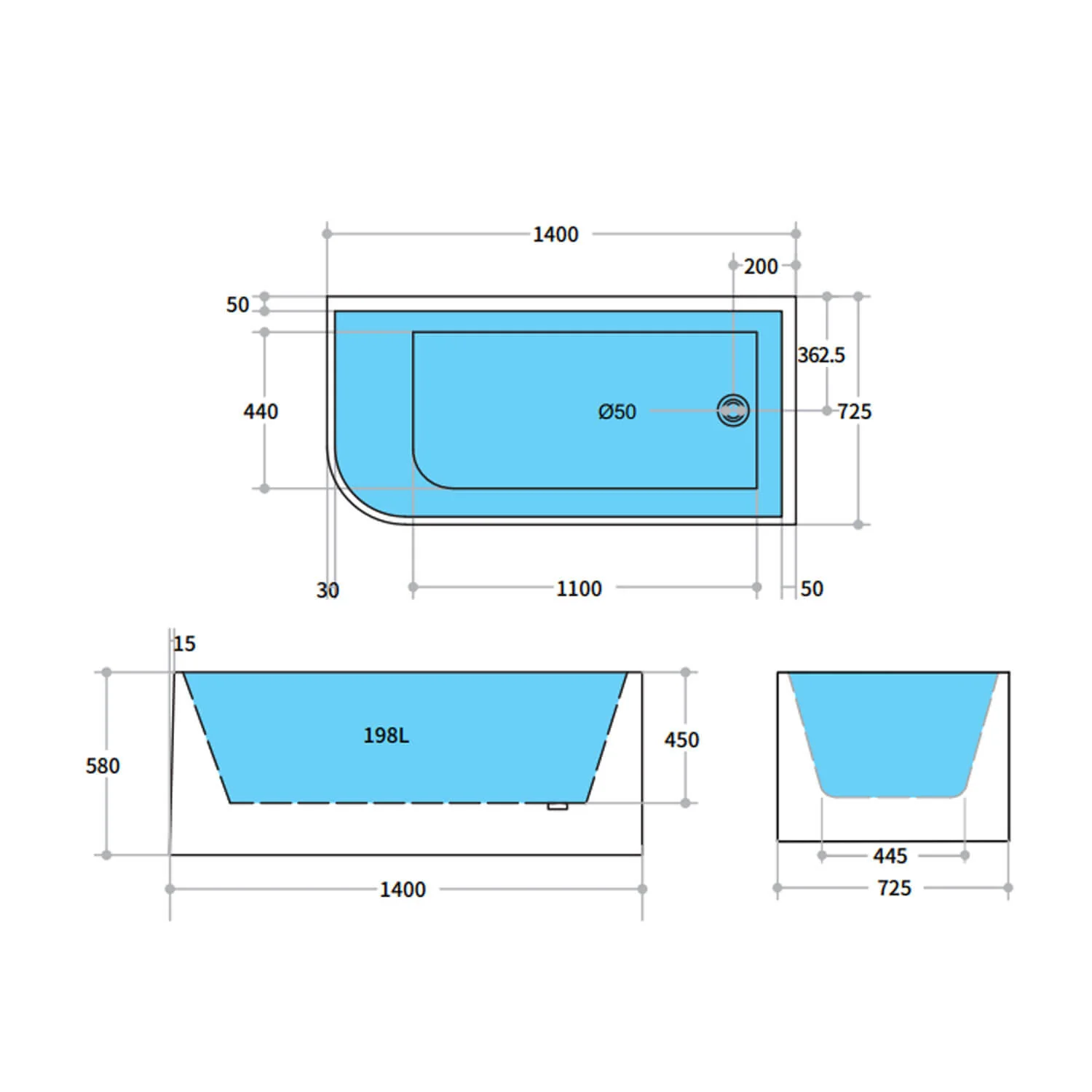 Stanford Corner Bathtub - Image 4