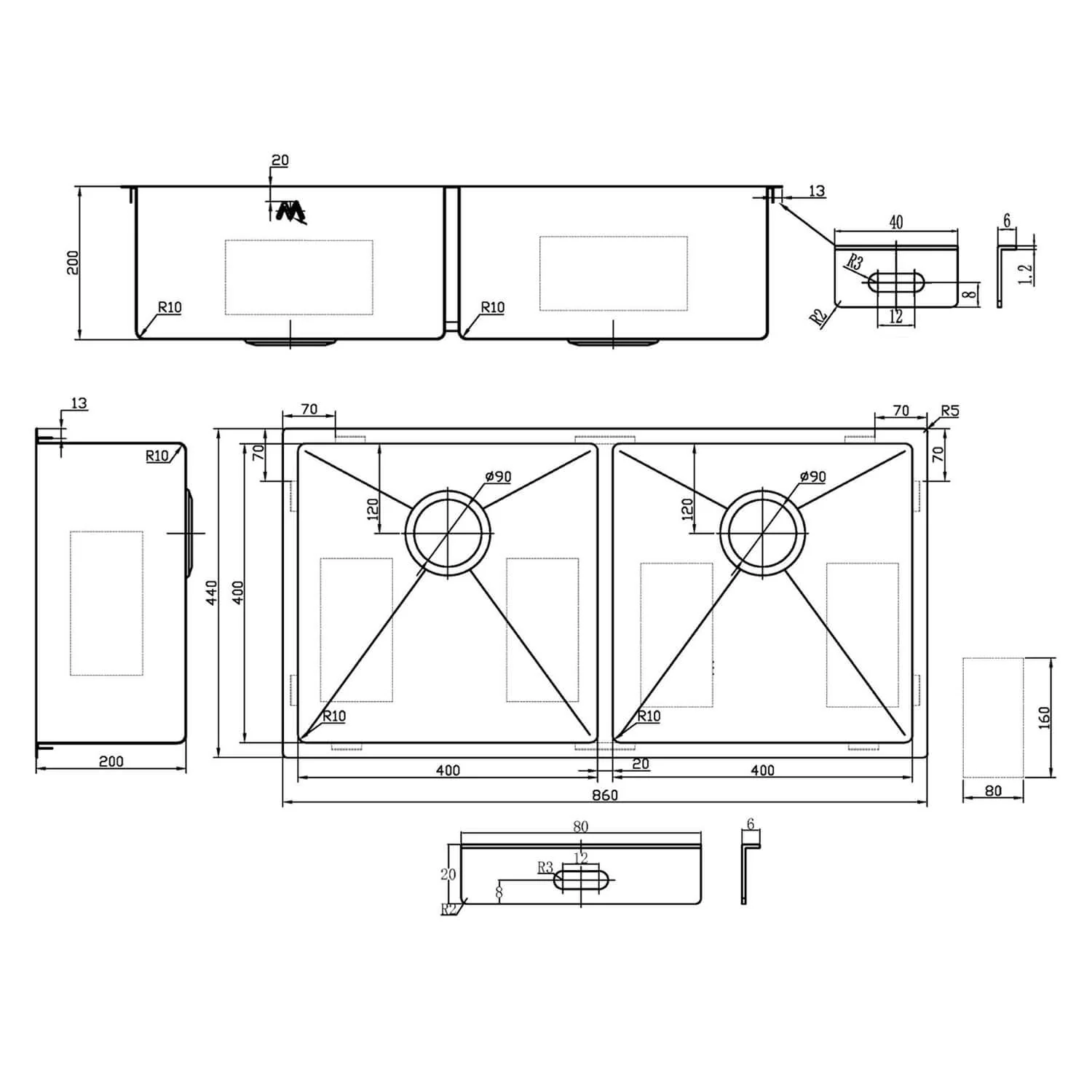 Star Double Stainless Steel Bowl Sink - Image 6