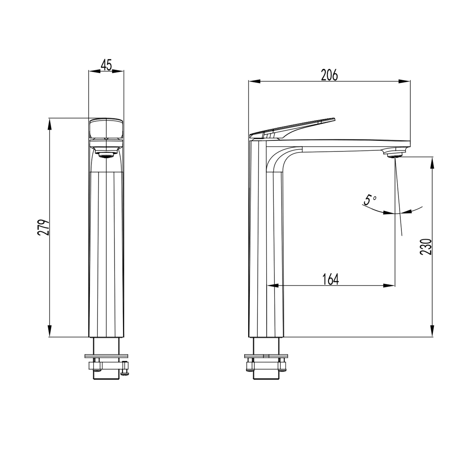 Sulu Brass Tall Basin Mixer - Image 6